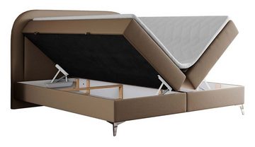 MKS MÖBEL Boxspringbett EIRA, Doppelbett mit Stauraum, zum Schlafzimmer, Multipocket-Matratze