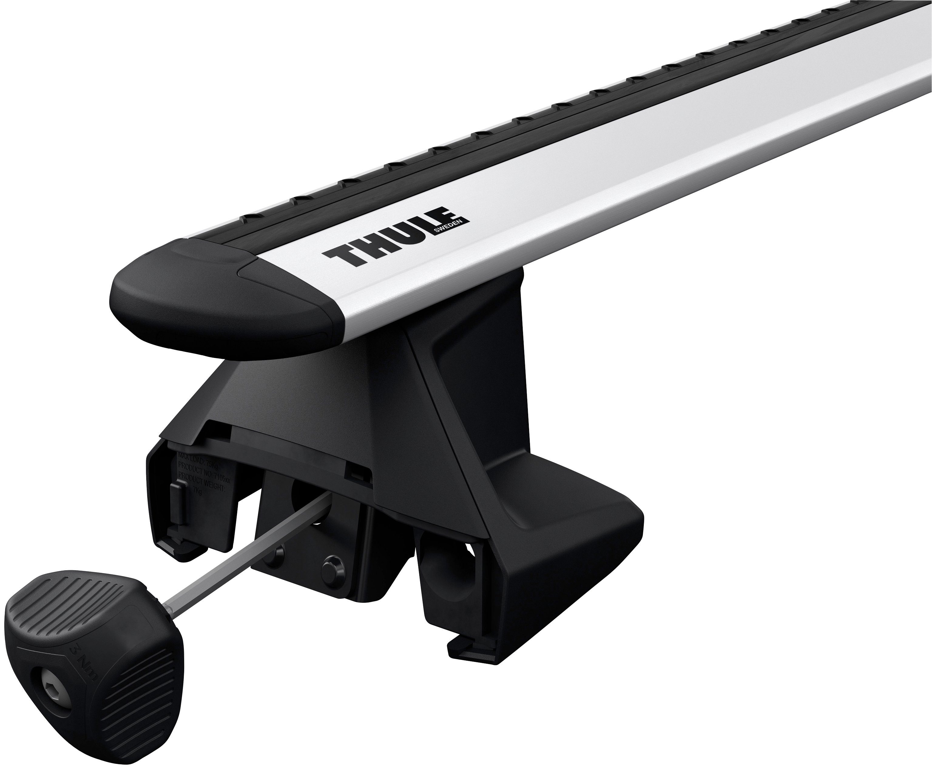 Thule Relingträger Evo Clamp, Modellnummer: 710500 (Set, 4-tlg.,  Dachträgerfußsatz), für Thule WingBar Evo, WingBar, SlideBar, SquareBar Evo,  ProBar Evo