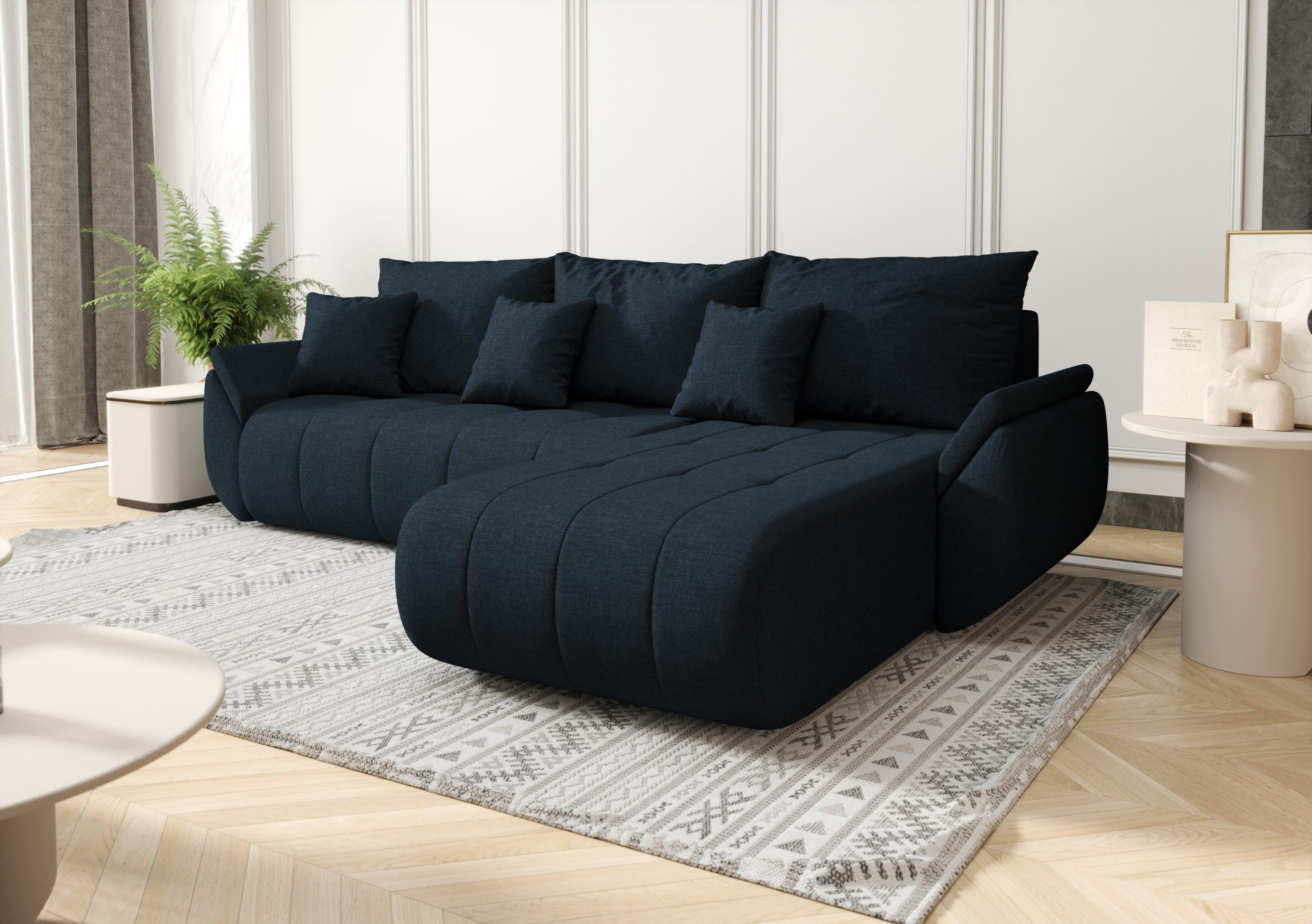 Kaiser Möbel Ecksofa TOKYO im Stoff WIND,Ecksofa mit Schlaffunktion und Bettkasten, Ecksofa, L-Form,Strapazierfähige Webstruktur WIND,Pilling- & farbresistent