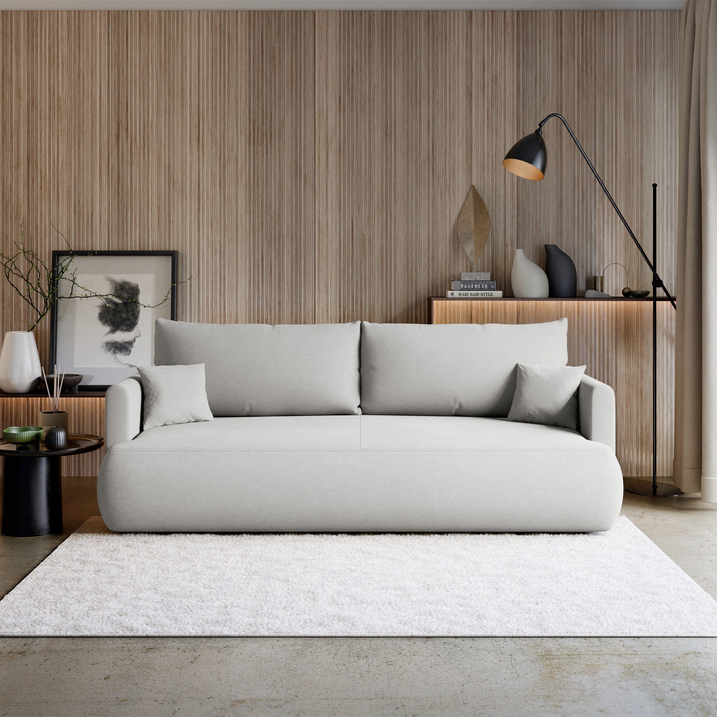 Selsey Schlafsofa, 3-Sitzer mit Schlaffunktion, Bettkasten, Chenille Easy Clean, 226 cm