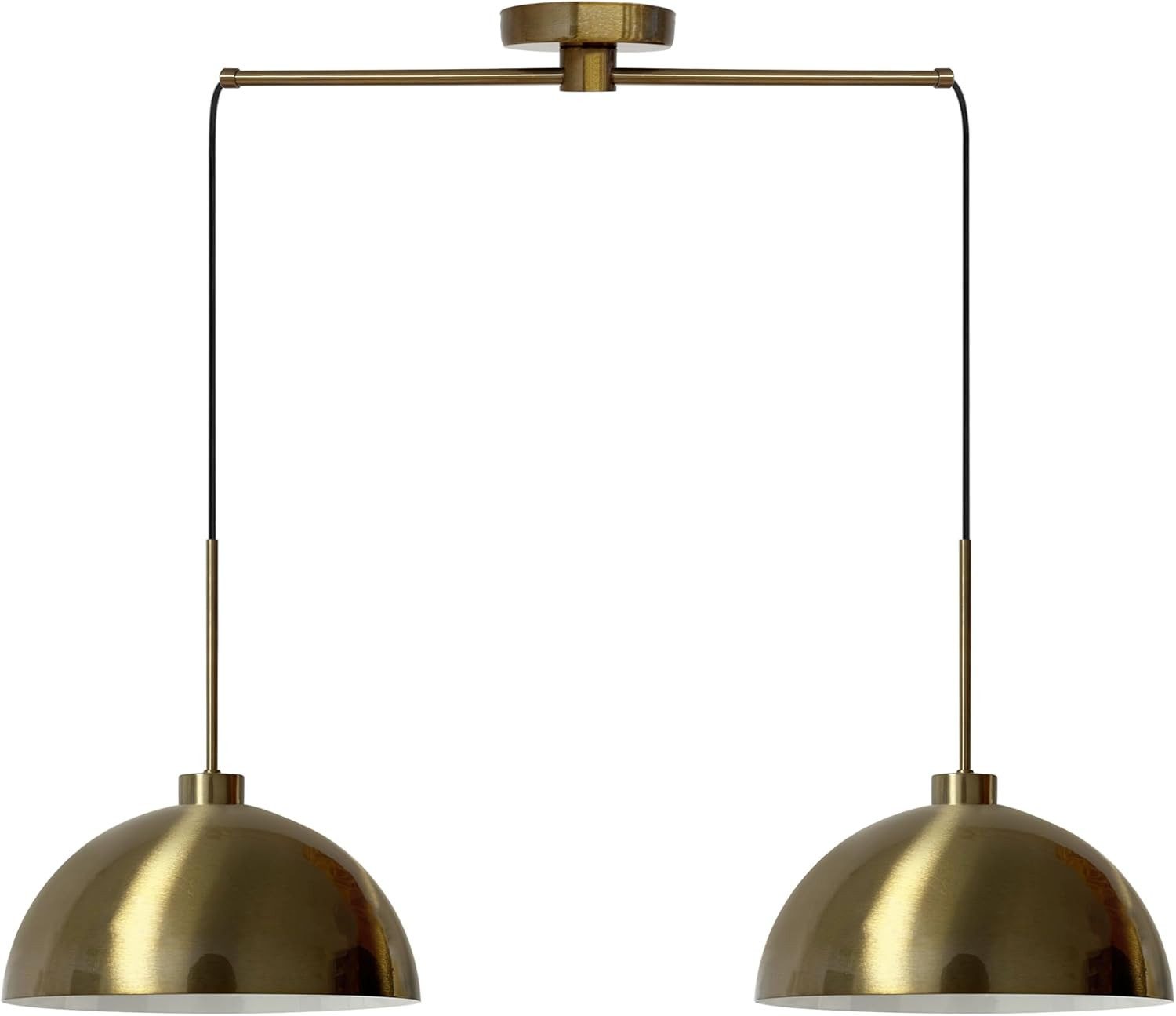 Bamyum Pendelleuchte Pendelleuchte Lipeo 2 Flammig Getrommelt Ø30 cm, E27, Vintage Lampe, ohne Leuchtmittel, E27, Dimmbar, Einstellbare Kabellänge
