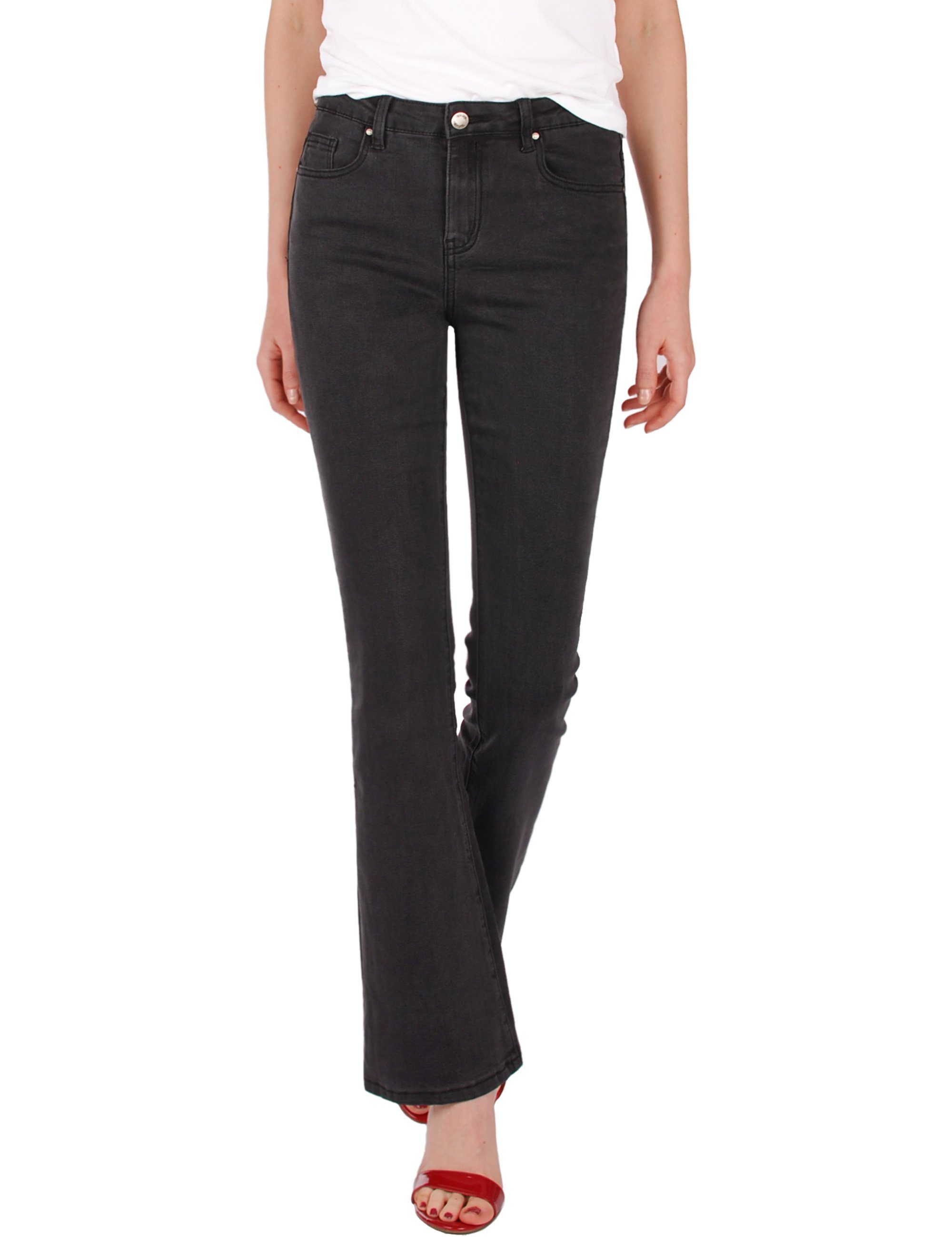 5-Pocket Style, Schwarz Fraternel Stretch, Normal Bootcut-Jeans Waist