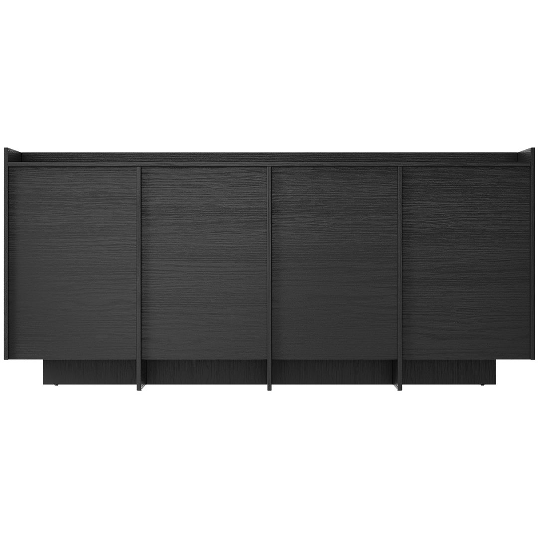 skølm Kommode Meili in Holzoptik mit 4 Push-to-Open Türen, Siedeboard mit 8 Fächern & höhenverstellbaren Füßen