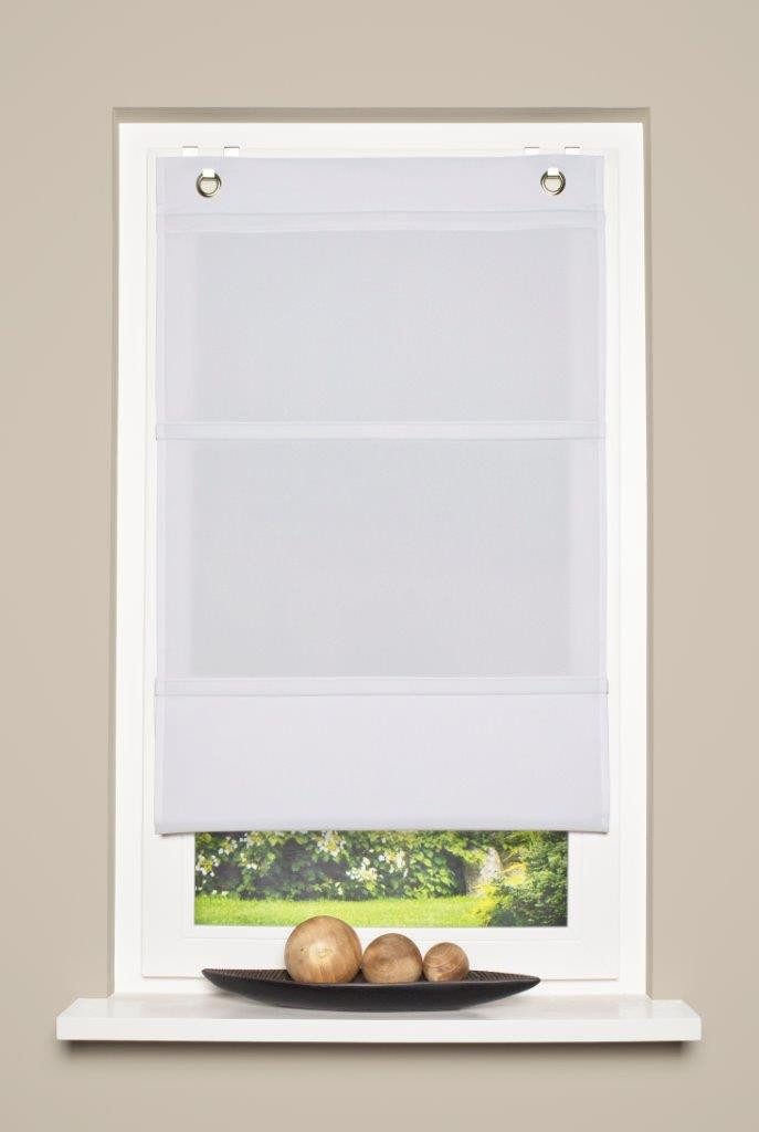 Clever-Kauf-24 Raffrollo Magnetrollo weiß 93004-0107, mit Ösen, ohne Bohren günstig online kaufen