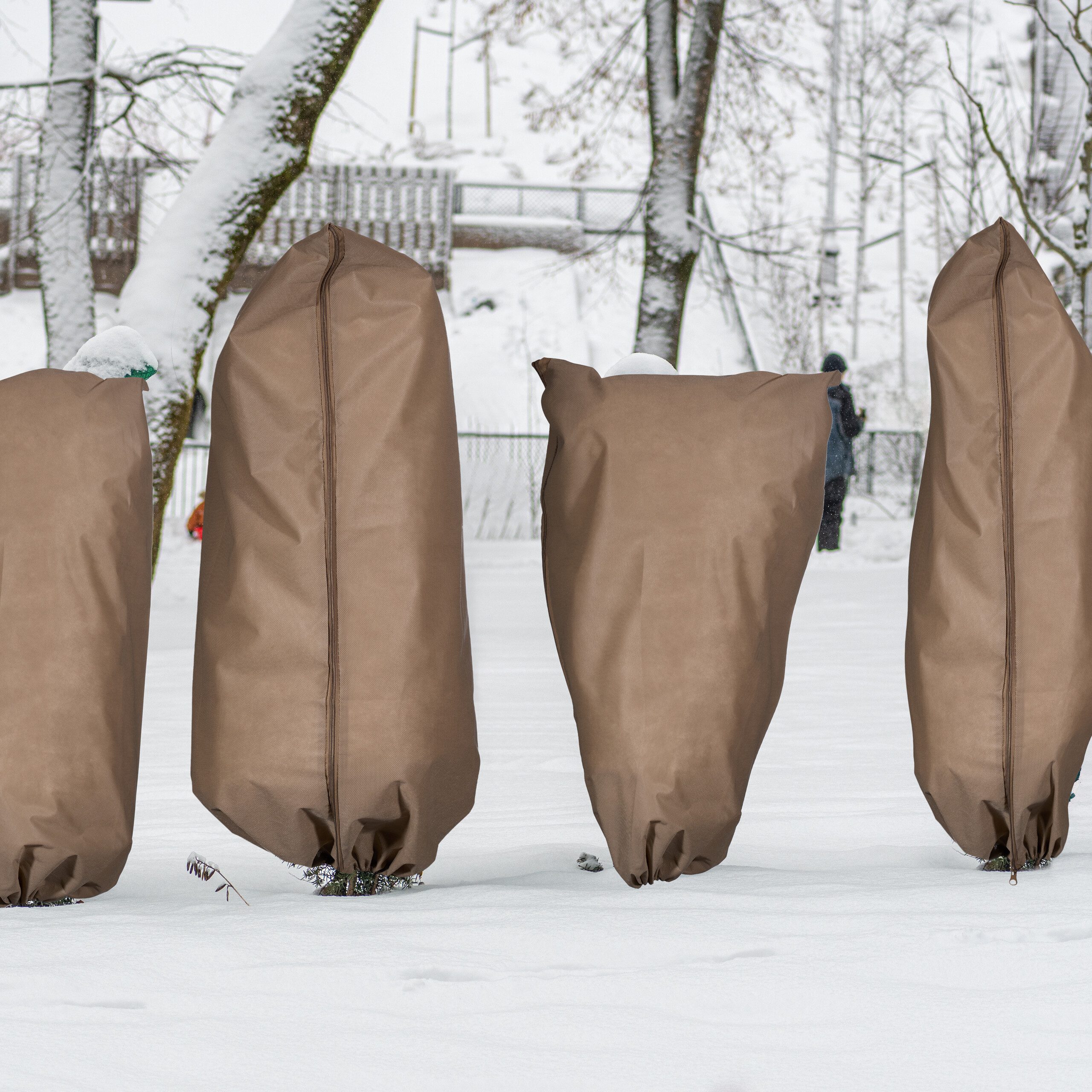 relaxdays Wintervlies 3er Set Winterschutzhaube aus Vlies, (Set, 3-St), M