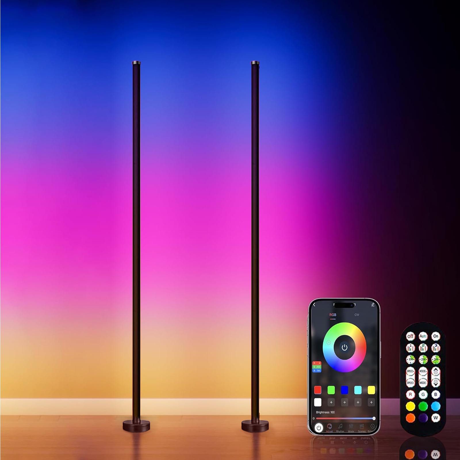 LED Stehlampe LED Stehlampe Wohnzimmer 16 Millionen Farben Stehlampen Musikmodus