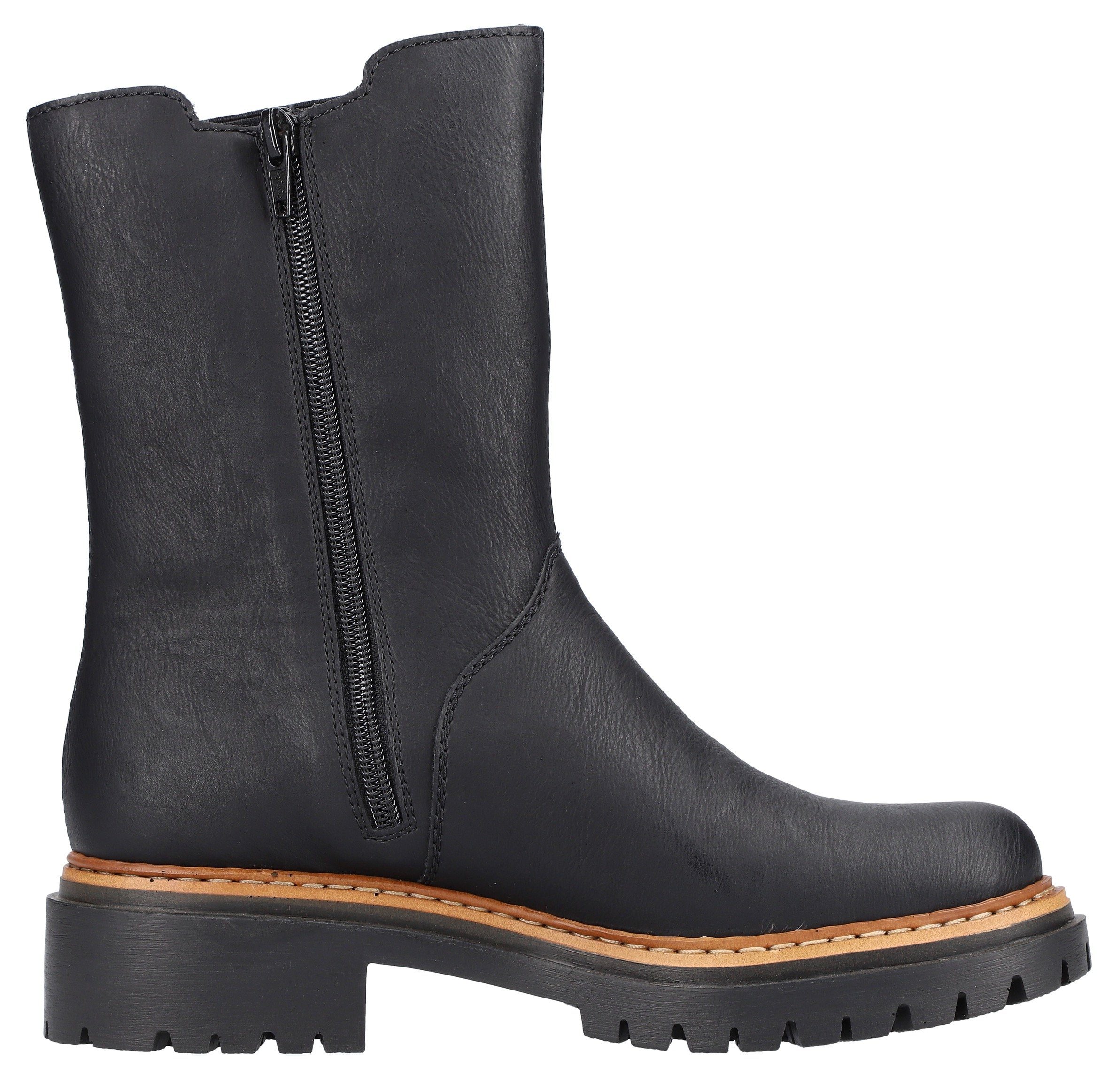 Seite mit schwarz der Chelseaboots breitem an Stretch Rieker