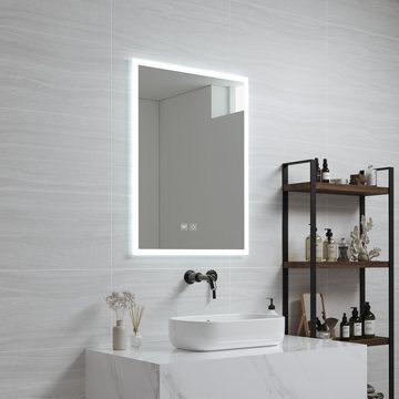 pro.tec Badspiegel, »Scafa« mit 120 LEDs Aluminiumrahmen 45 x 60 cm Weiß