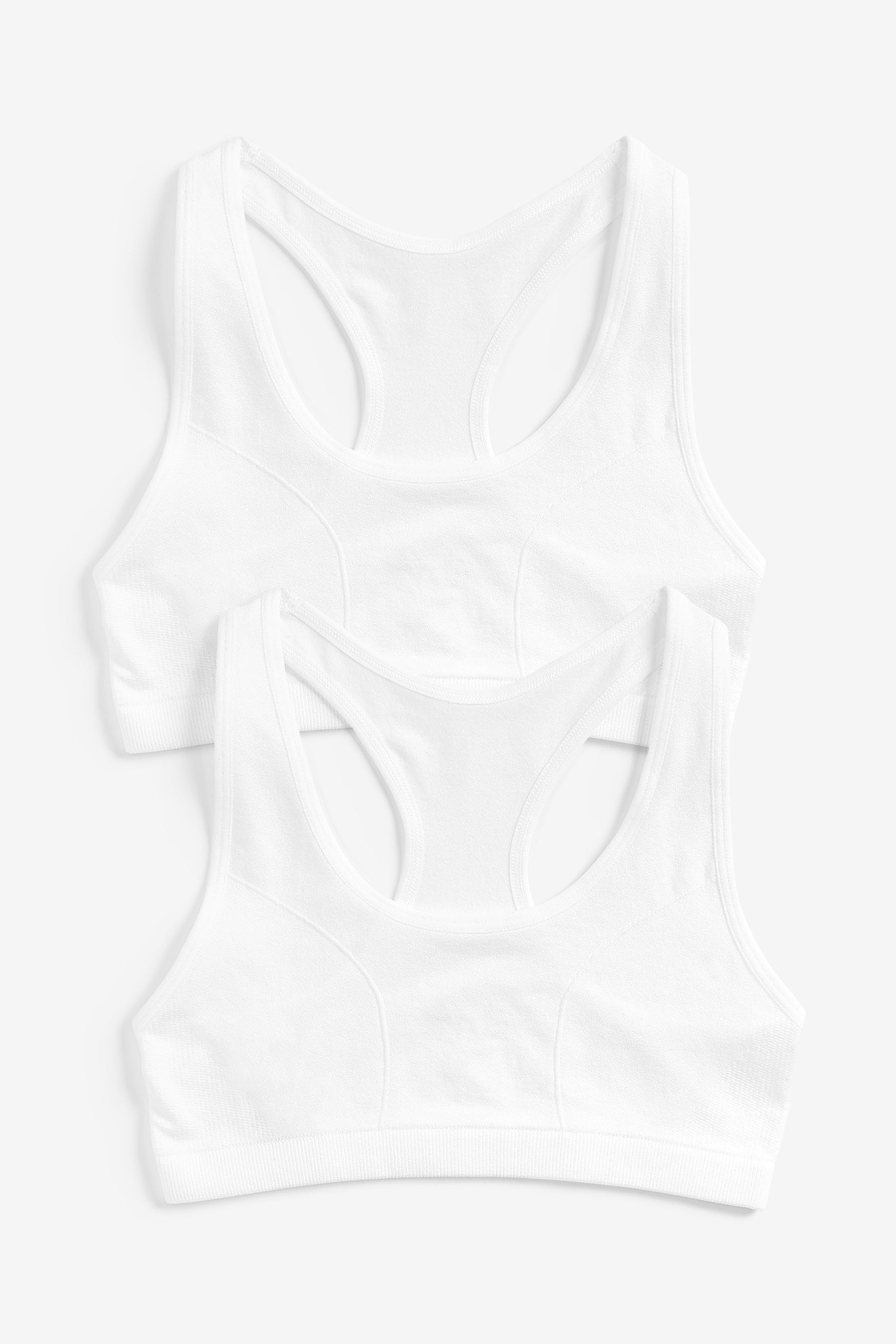 Next Crop-Top Nahtlose, kurze Racerback-Tops, 2er-Pack (2-tlg) White