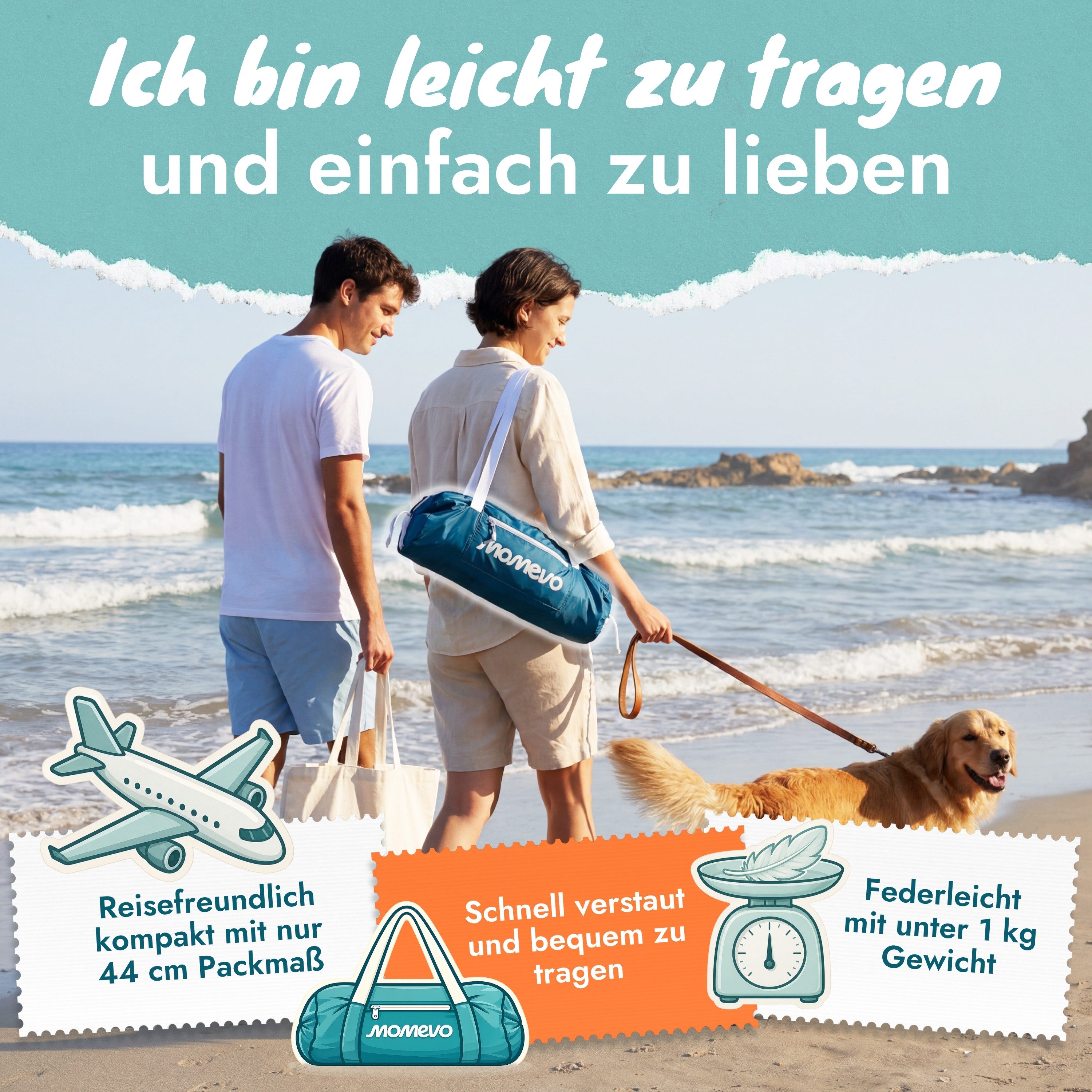 Momevo Strandmuschel Sunsail Tipi Strandzelt & Strandmuschel für 2 Personen, ultraleicht, Personen: 2