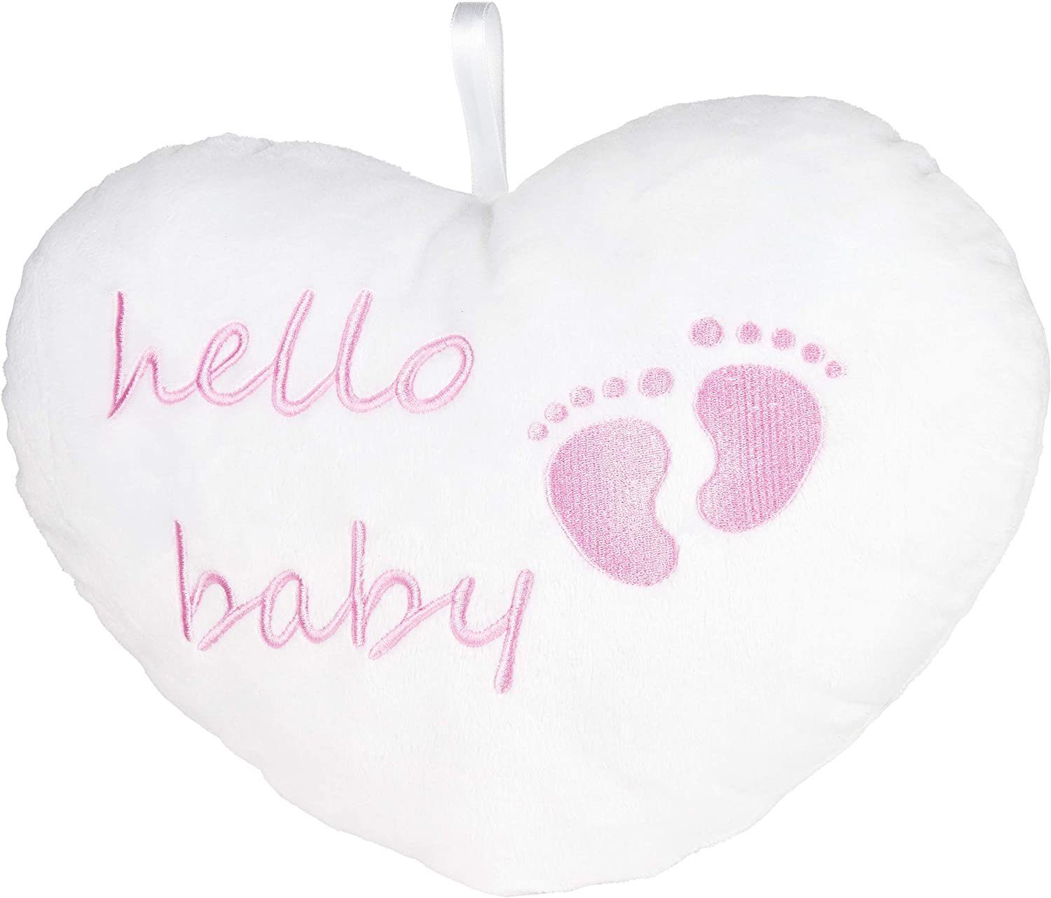 BRUBAKER Dekokissen Plüschherz Hello Baby 25 cm - Babyparty Geschenk zur Ge günstig online kaufen