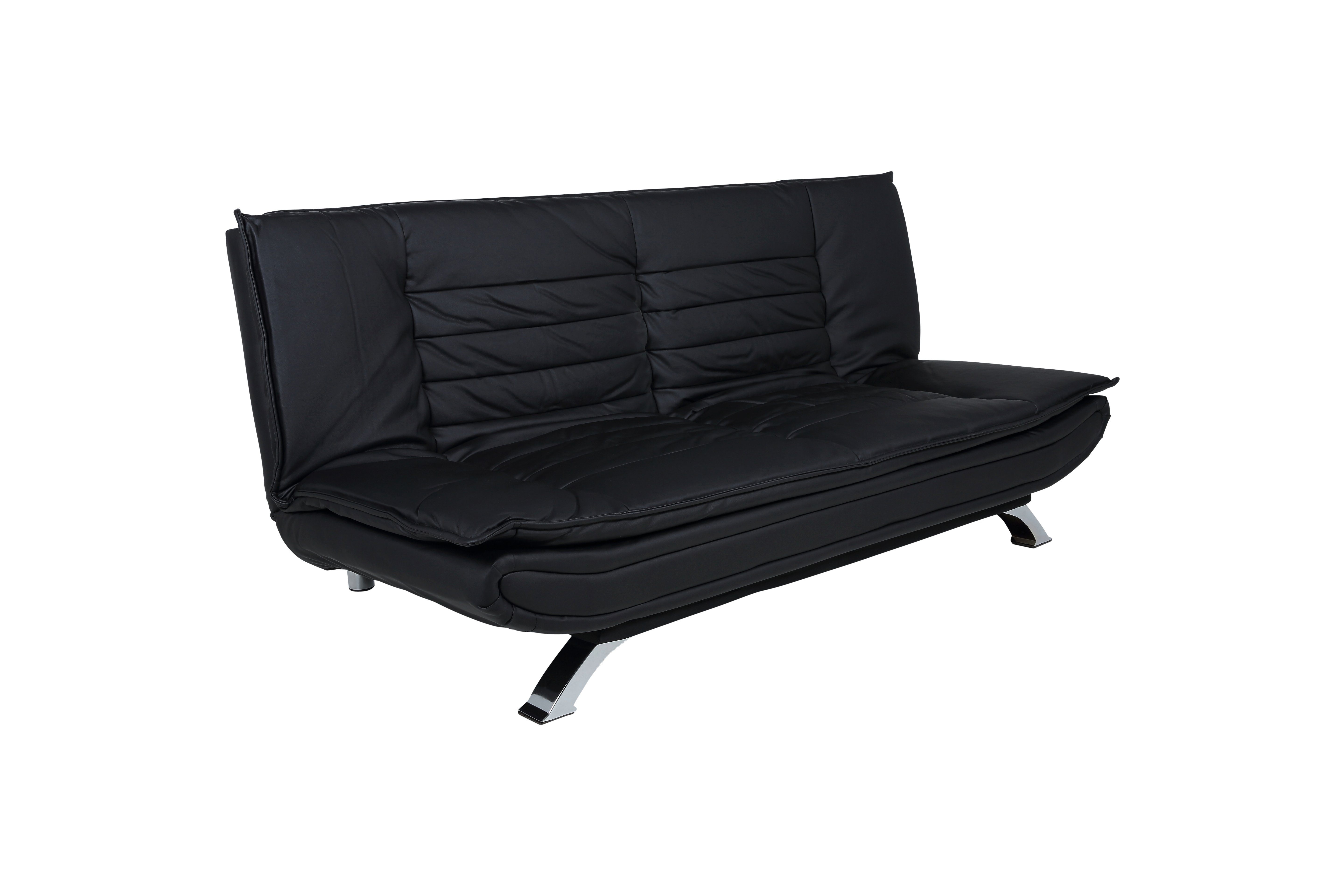 Schlafsofa ebuy24 in Fanny Kunstleder schwarz. Schlafsofa