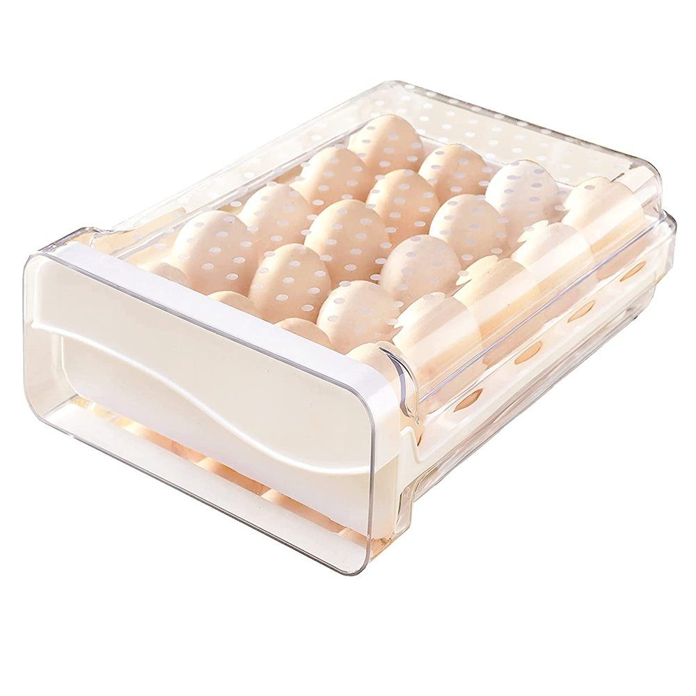 GelldG Eierkorb Eierbox 20 Eier Eierbehälter Kühlschrank durchsichtig Eierkorb | Eierkörbe