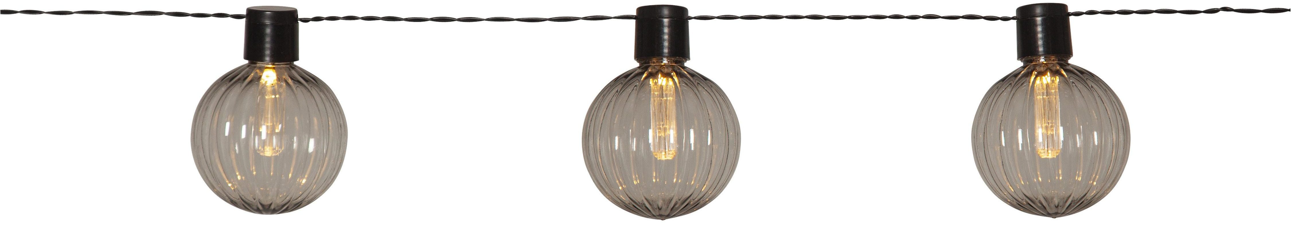 STAR TRADING LED-Lichterkette Archy, 10-flammig, 10 Kugeln aus PC mit Ø 8 cm, 3,6 m Länge plus 5 m Zuleitung, IP44