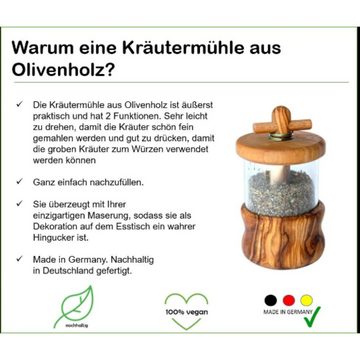 Olivenholz-erleben Kräutermühle Kräutermühle, (1 Stück), vielseitig einsetzbar