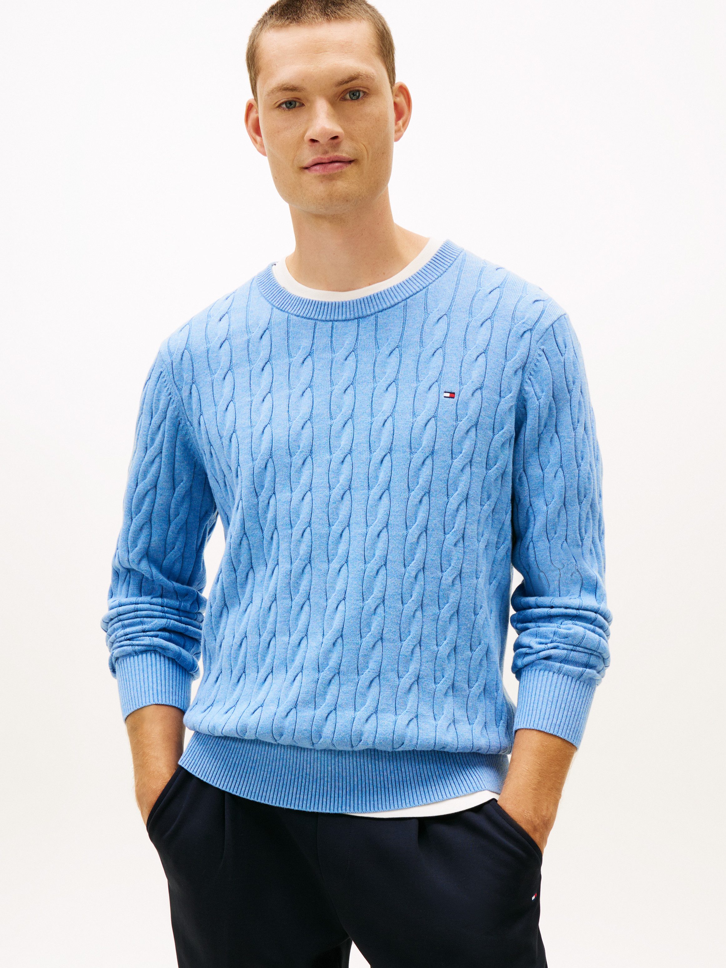 Tommy Hilfiger Strickpullover CLASSIC CABLE CREW NECK mit Strukturstrick un günstig online kaufen