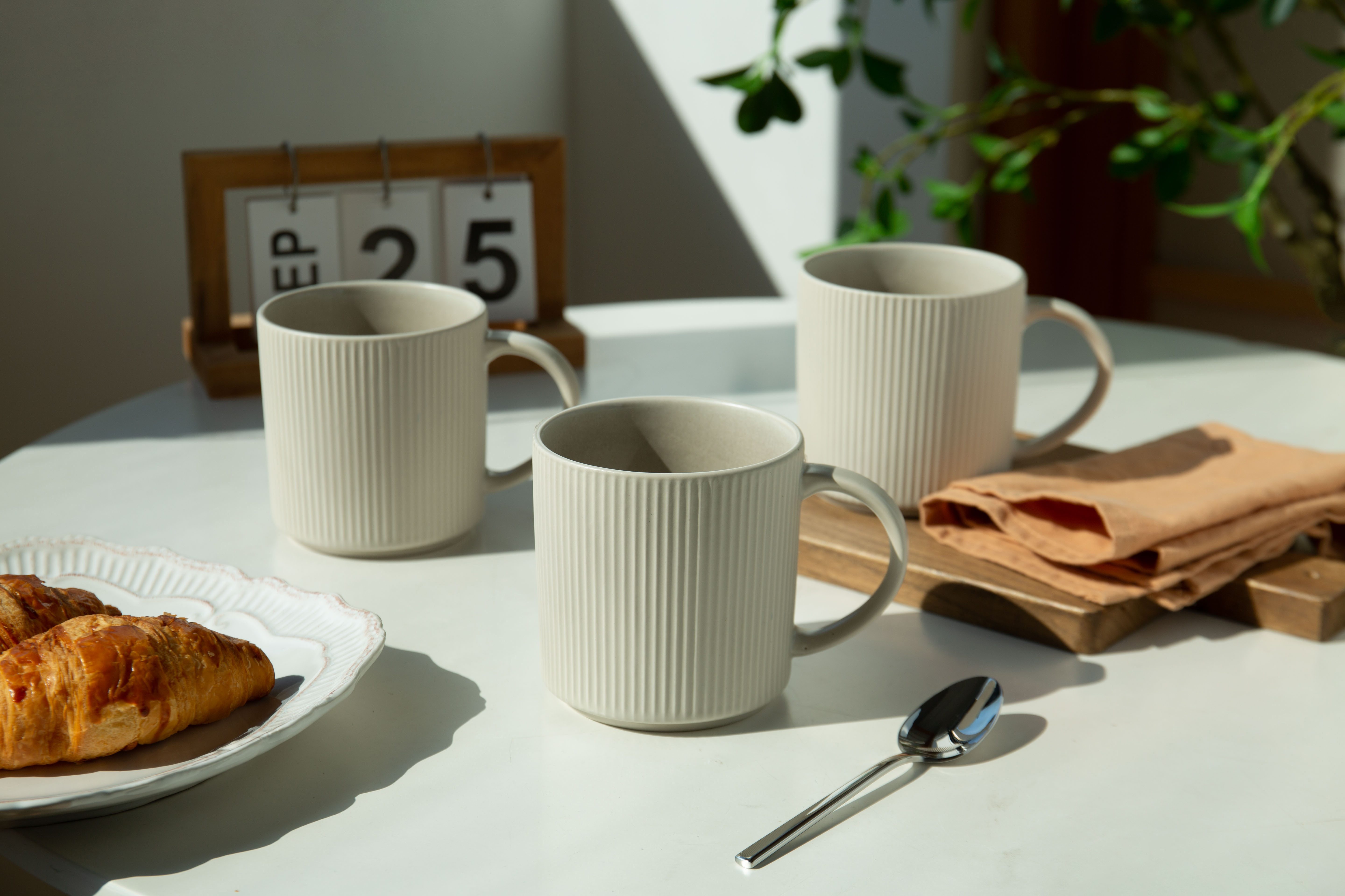 OTTO home Becher Kaffeebecher Ylvii, 6er Set, 6-tlg., Steinzeug, spülmaschinenfest und mikrowellengeeignet, 460 ml