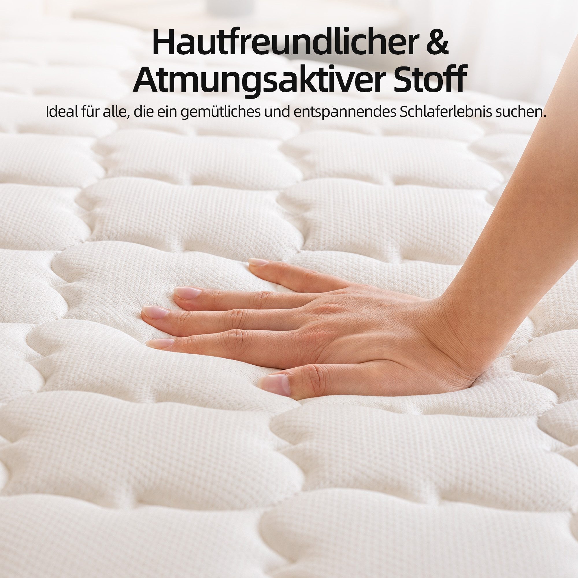 Federkernmatratze Matratze 180x200, 7-Zonen Taschenfederkernmatratze, Höhe 25 cm, oleyluckidea, Größen haben 140 × 200 cm, 160 × 200 cm und 180 × 200 cm – Bild 4 von 5