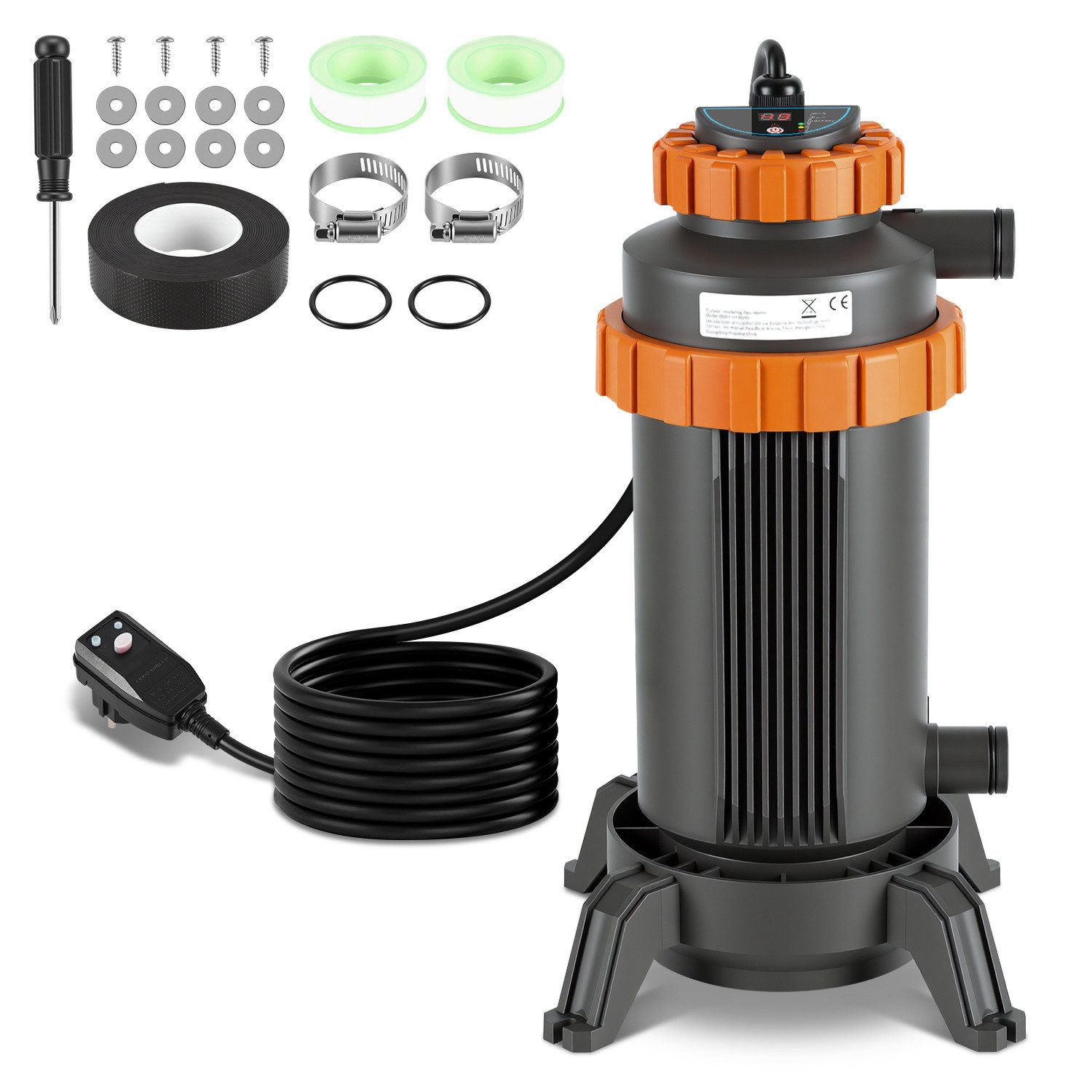 Clanmacy Pool-Wärmepumpe Poolheizung für Pools Wärmetauscher Schwimbad 3KW Schwimmbadheizer