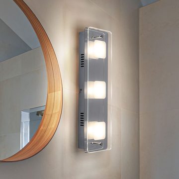 Globo LED Wandleuchte, LED-Leuchtmittel fest verbaut, Warmweiß, LED Design Wand Leuchte Glas Strahler Arbeits Wohn Zimmer