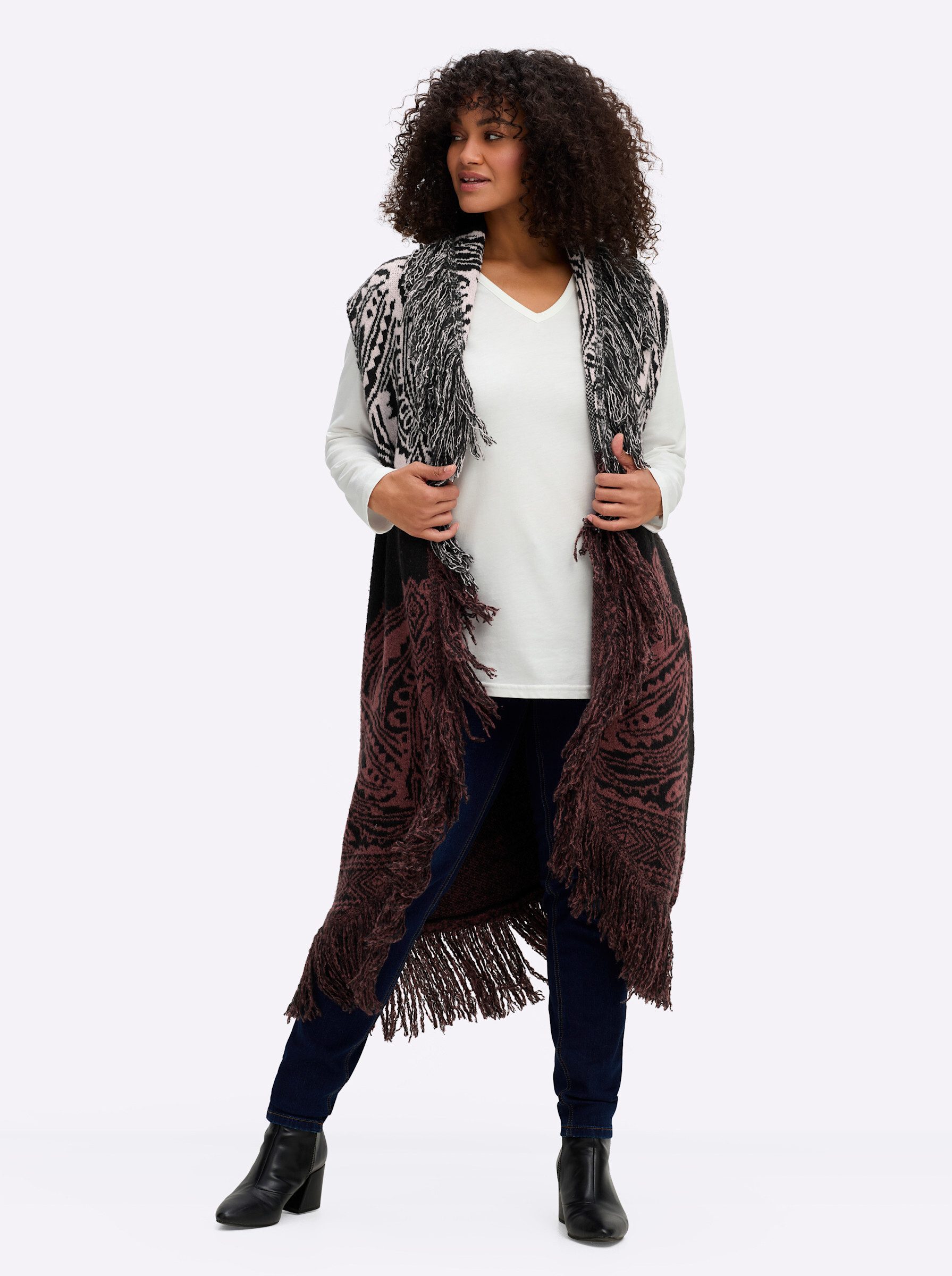 sheego by Joe Browns Jerseyweste Fransenweste günstig online kaufen