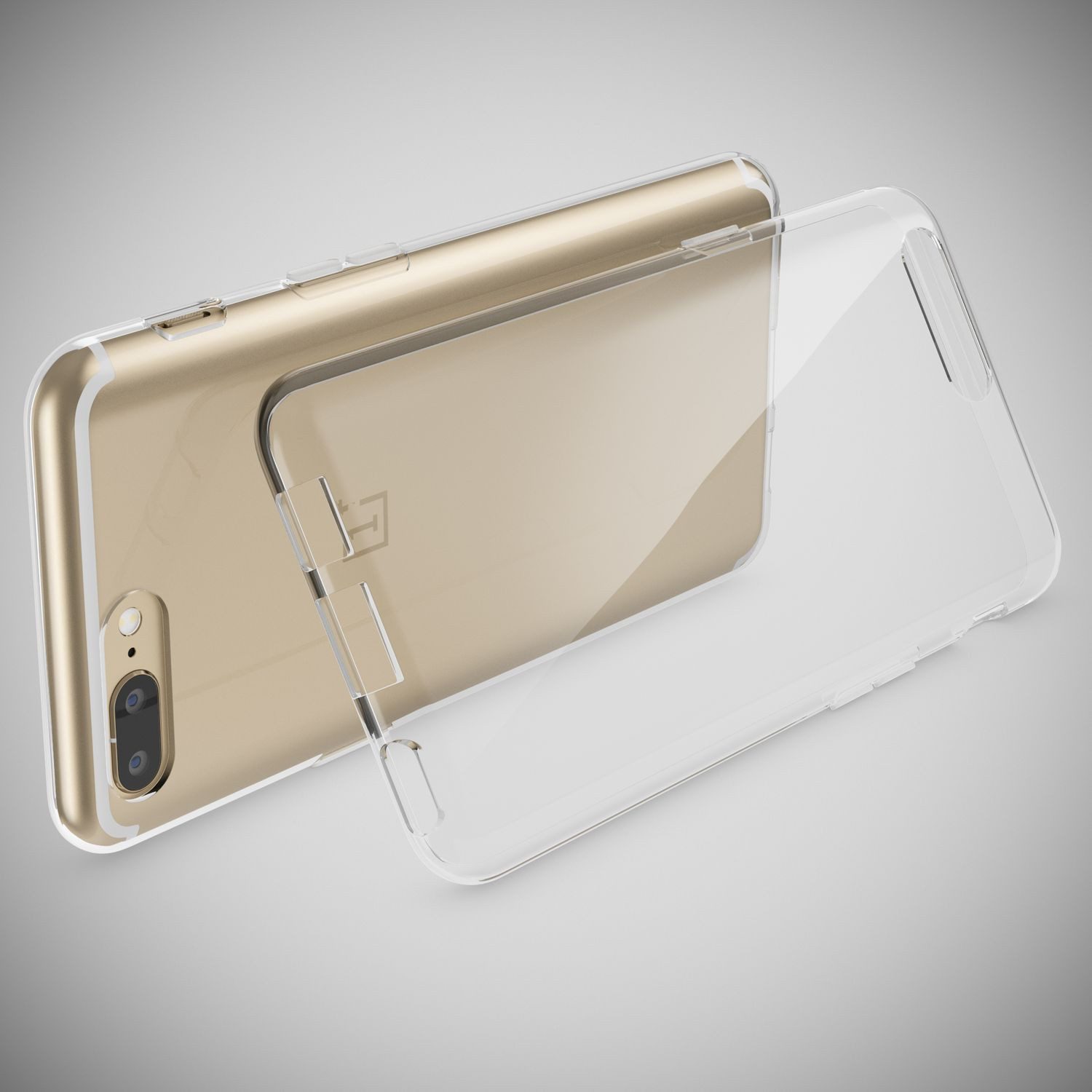 Nalia Smartphone-Hülle OnePlus 5 14 cm (5,5 Zoll), GLAZE Case - Transparentes Silikon, Anti-Watermark & Schlank