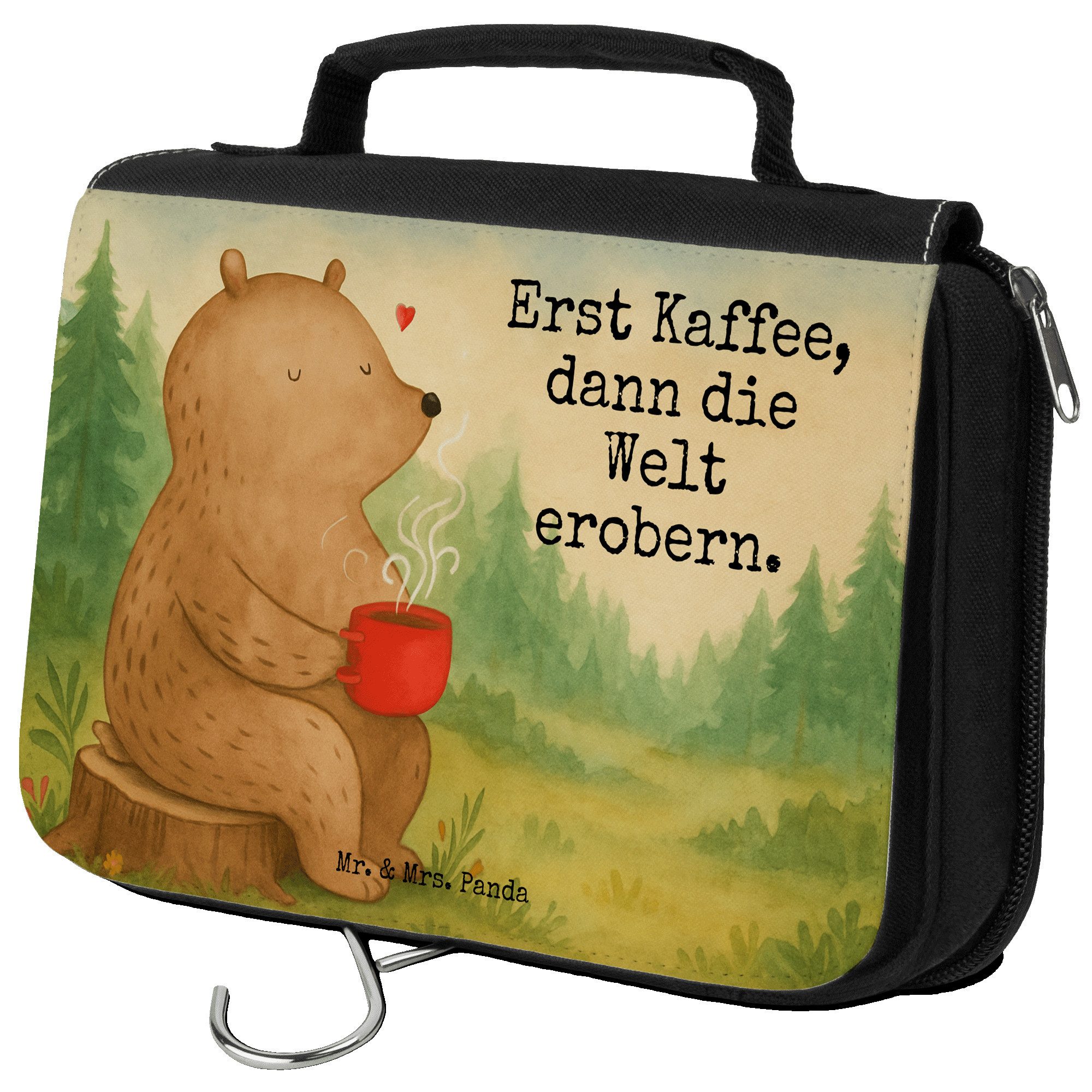 Kulturbeutel Bär Kaffee Design, Kosmetiktasche, Weiß, Kosmetiktasche, Guten Morgen