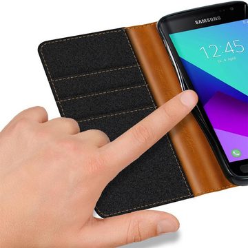 CoolGadget Handyhülle Denim Schutzhülle Flip Case für Samsung Galaxy XCover 4 5 Zoll, Book Cover Handy Tasche Hülle für Samsung XCover 4, 4S Klapphülle