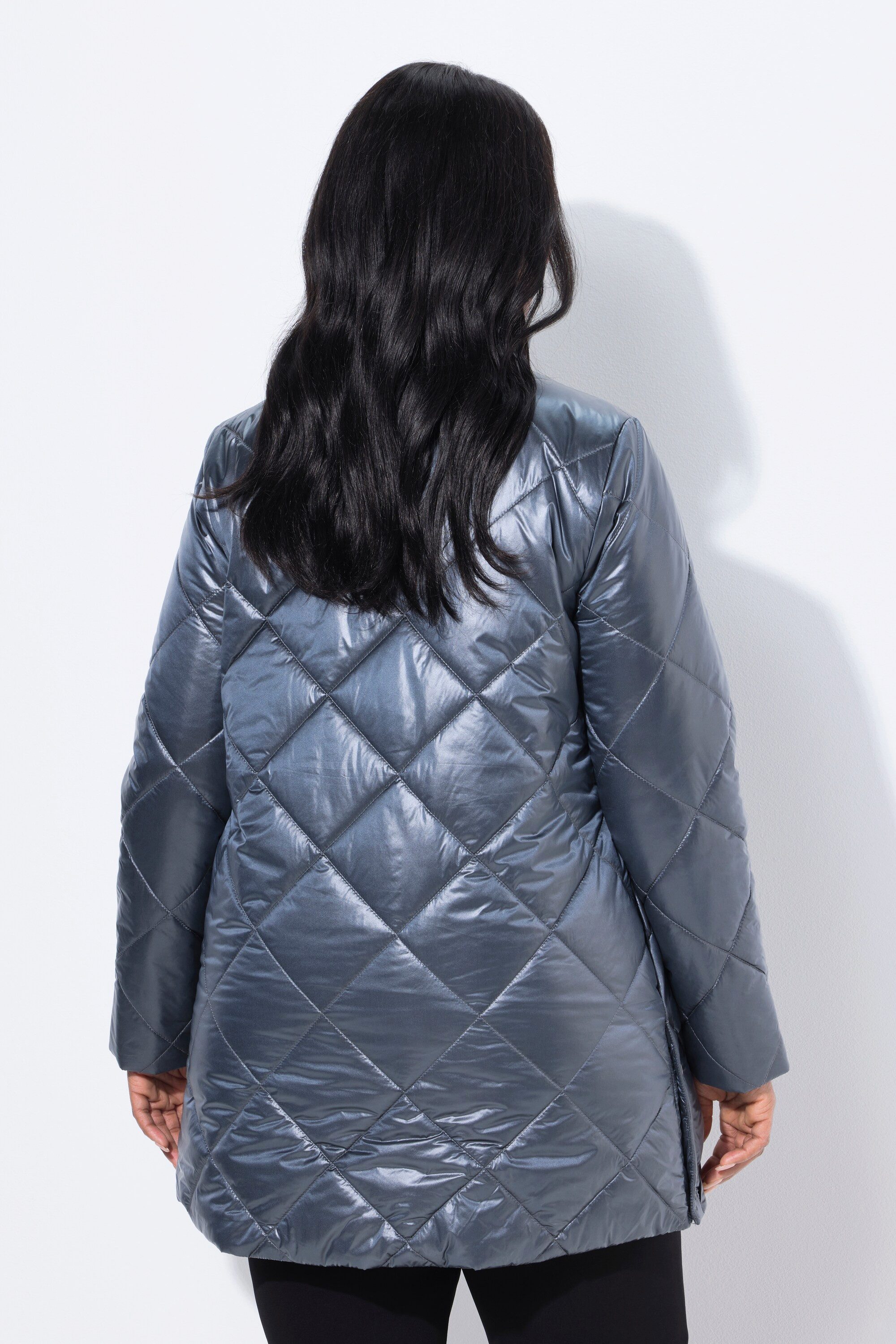 Ulla Popken Steppjacke Steppjacke Flechtoptik Stehkragen Two-Tone-Stepp