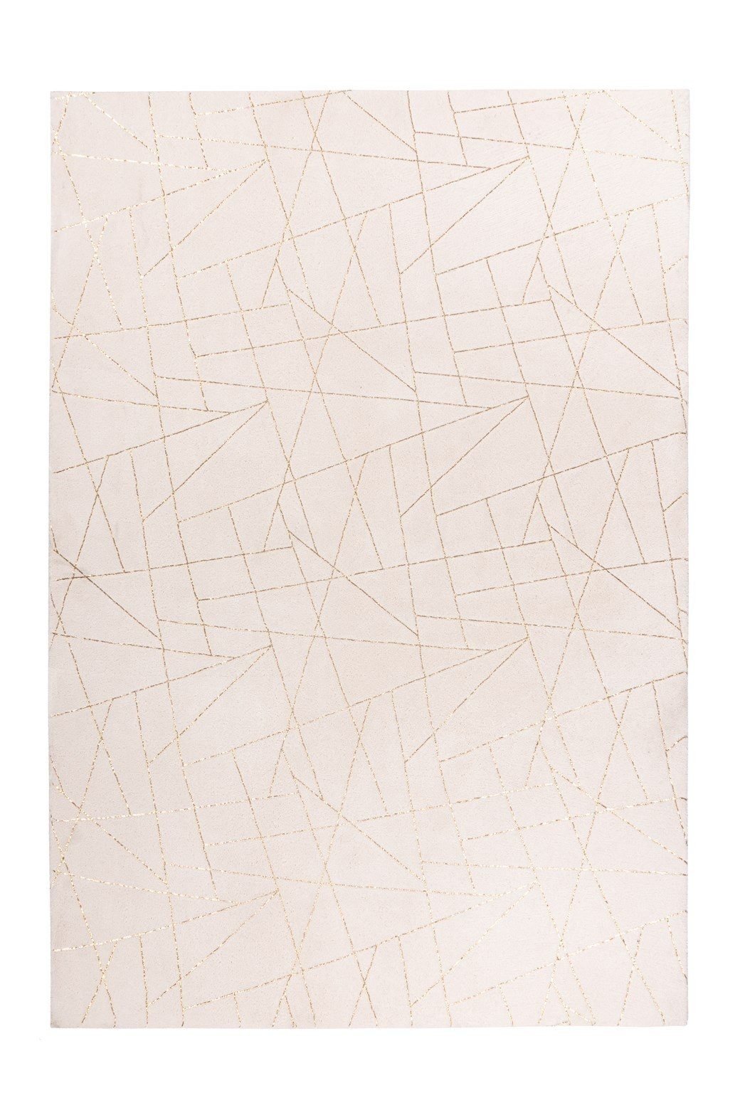 Kayoom Teppich in Creme / Gold, 100% Polyester - 150x80cm (LxB)