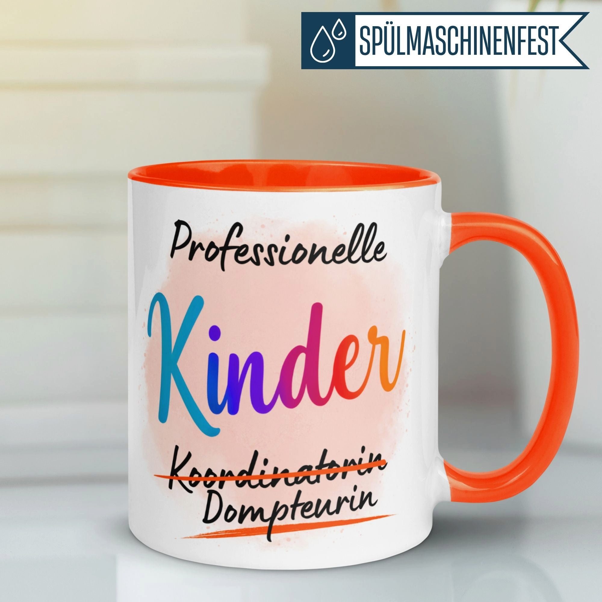 Momentals Tasse Mama – „Professionelle Kinder Dompteurin“ – Beste Mama Geschenk Becher, Gratis Versand · Links-&Rechtshänder · Spülmaschinenfest