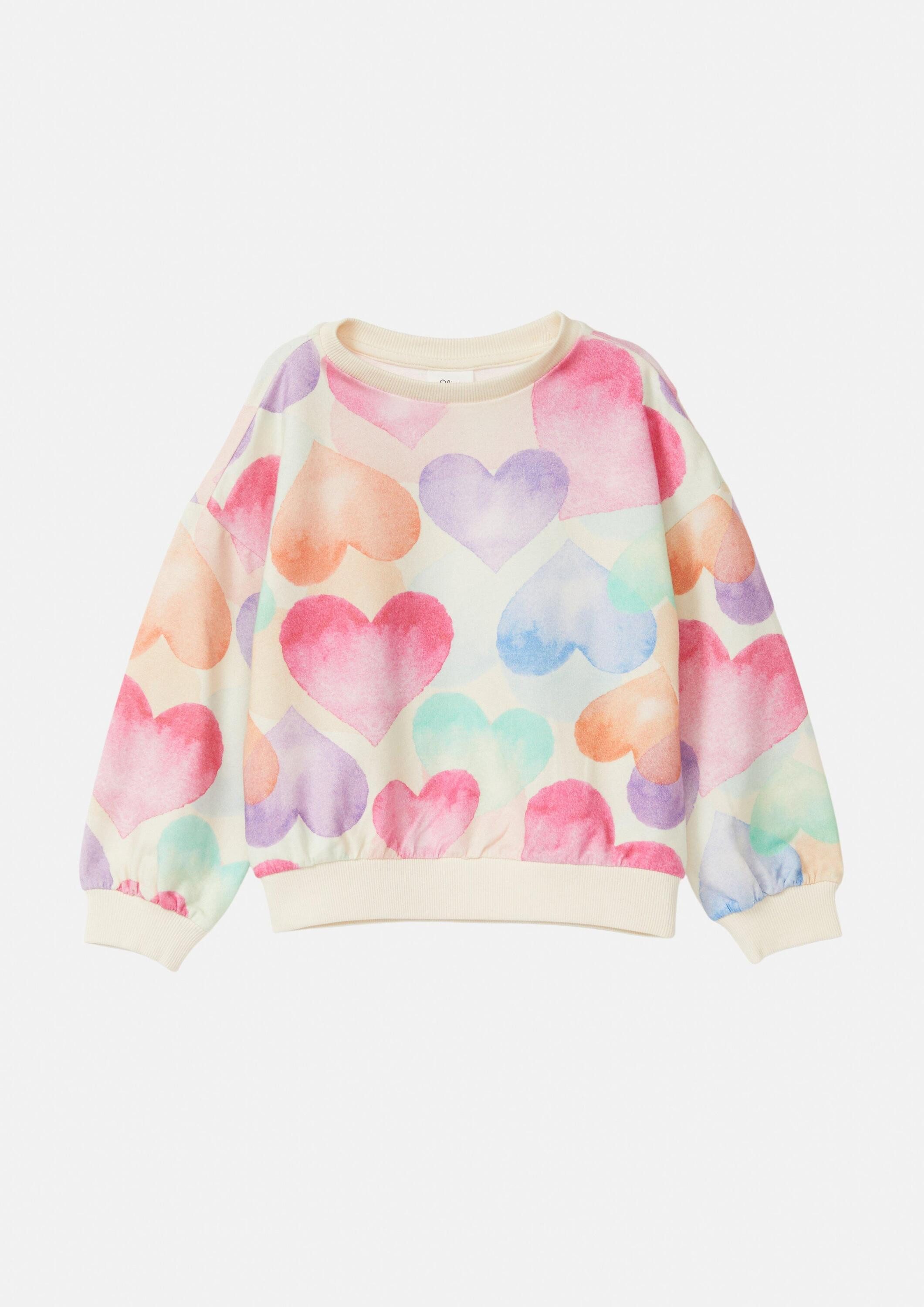 s.Oliver Sweatshirt Sweatshirt Oversize-Sweatshirt mit All-over-Print