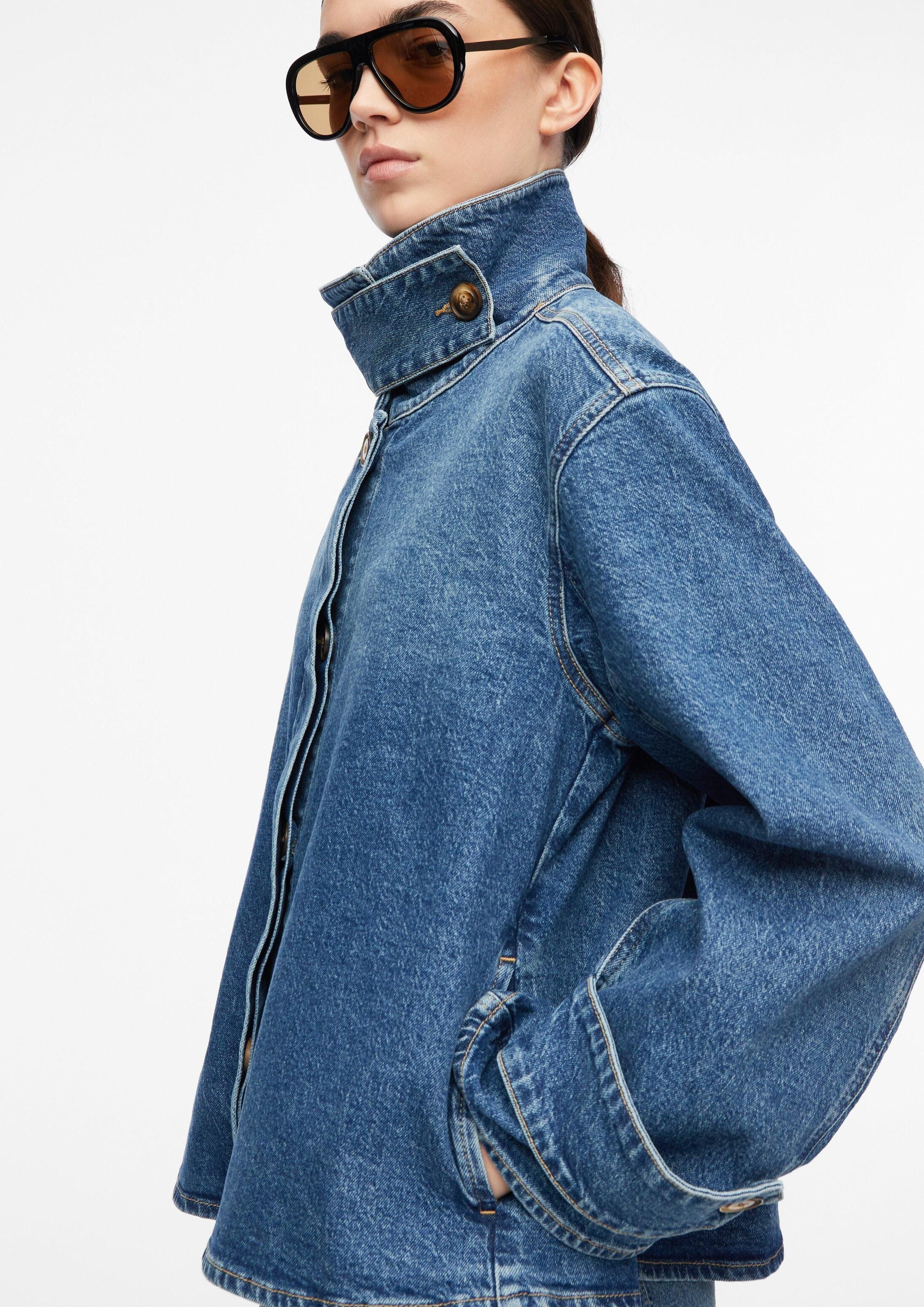comma Funktionsjacke Indoor-Jacke Indoor-Jacke aus Denim mit Stehkragen in Relaxed Fit – Bild 4 von 5