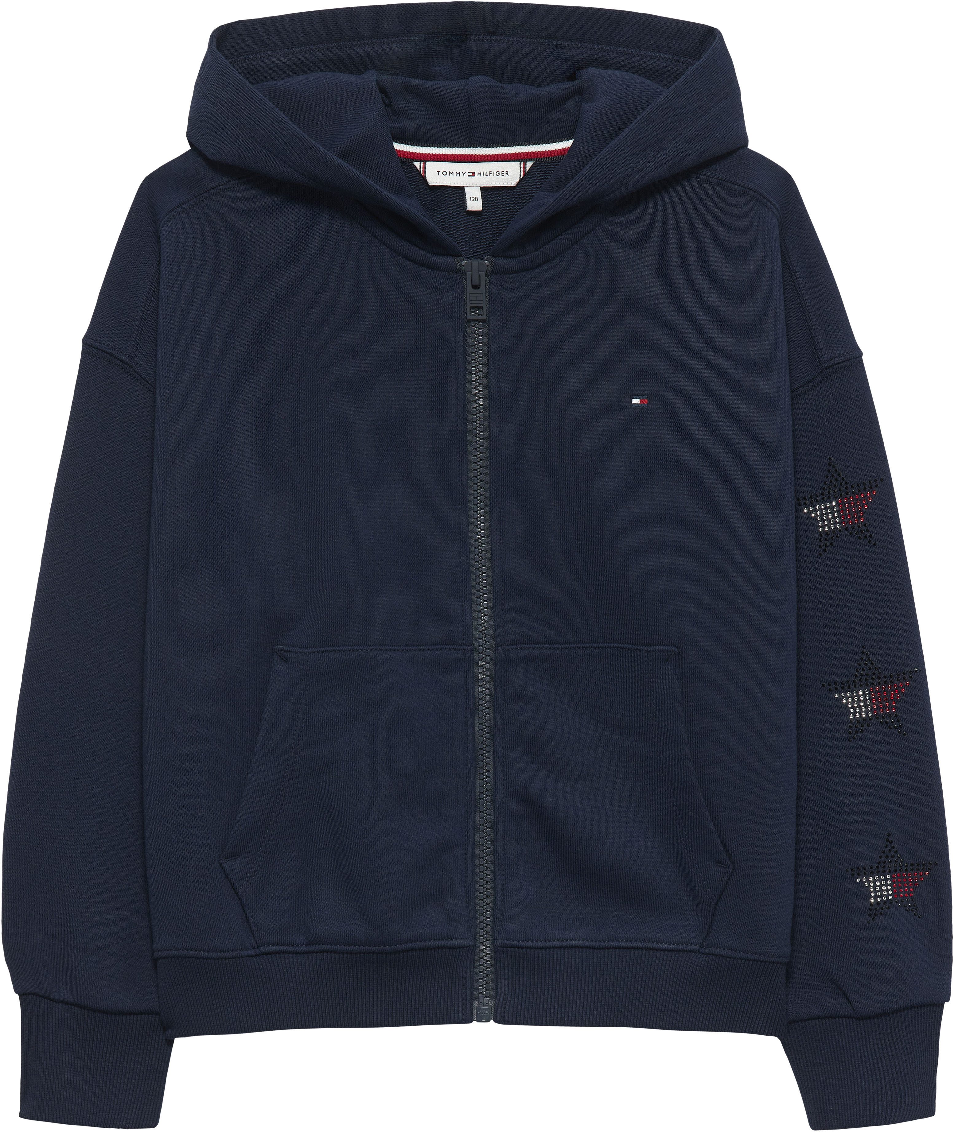 Tommy Hilfiger Sweatjacke STAR ZIP THROUGH HOODIE Kinder bis 16 Jahre, mit Flag-Sternen aus Strass-Steinen – Bild 5 von 5