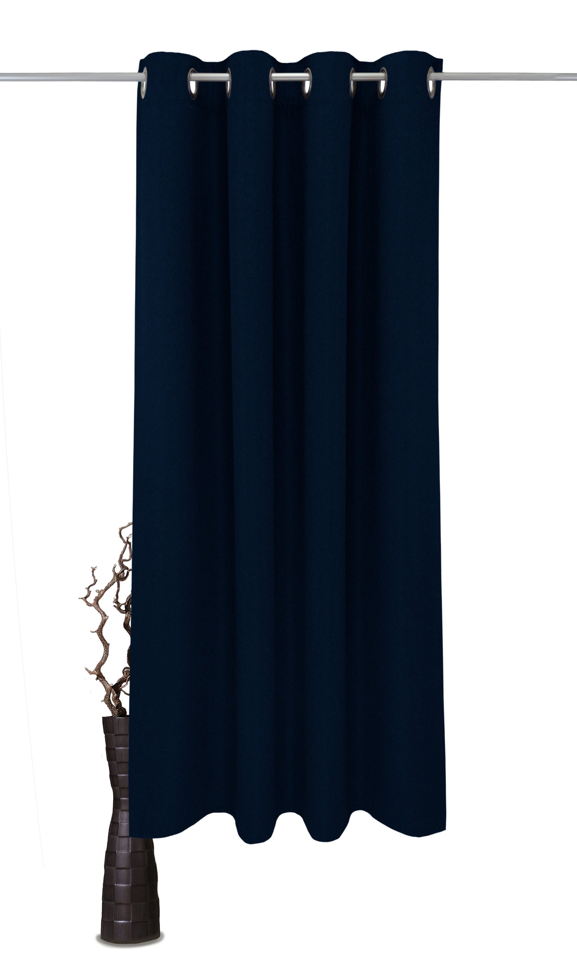 Vorhang Sandro, VHG, Ösen (1 St), abdunkelnd, Polyester, Verdunkler, einfarbig, Breite 140 cm stahlblau