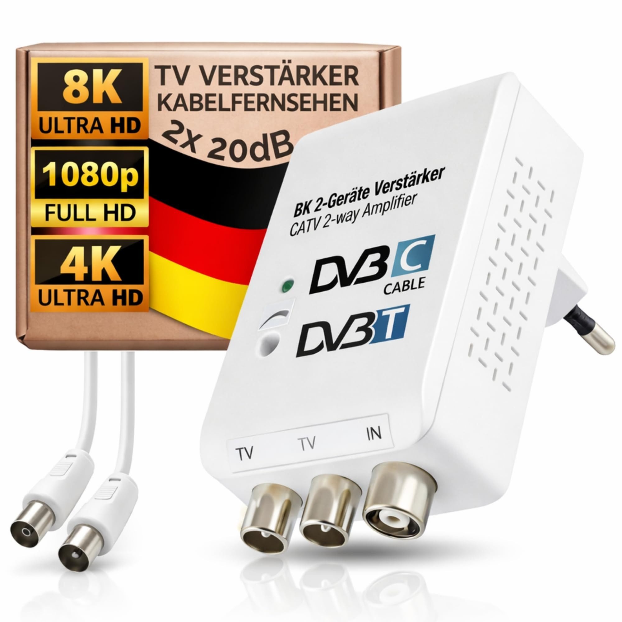 TronicXL Zweigeräteverstärker CATV Verstärker Kabelfernsehen TV DVBC DVBT DVB-T Leistungsverstärker
