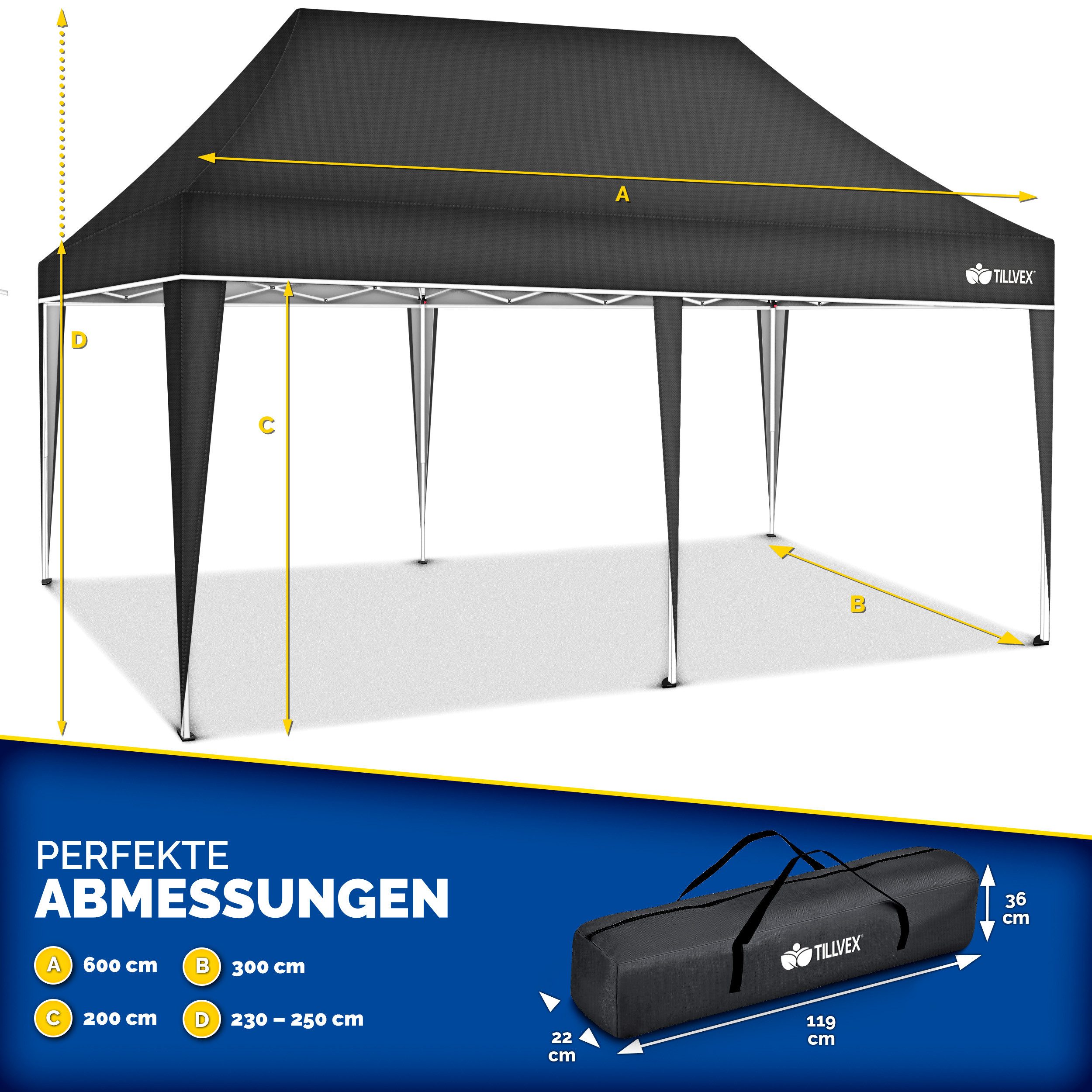 tillvex Partyzelt tillvex® Pavillon 3x6m Wasserdicht günstig online kaufen
