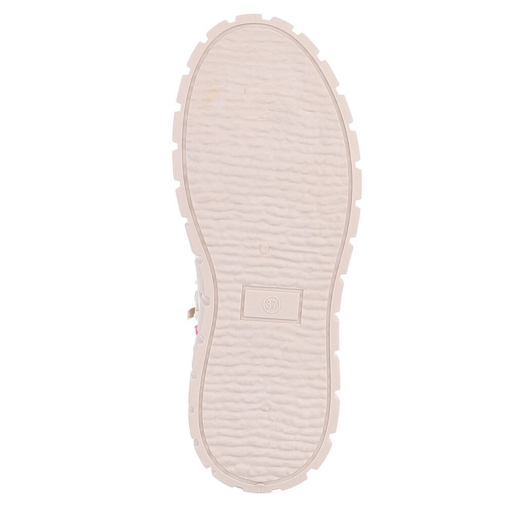 Ital-Design Damen Plateau-Bootie mit Schnürung und Riemen-Details Schnürstiefelette (92078921) Keilabsatz/Wedge Sneakers High in Beige