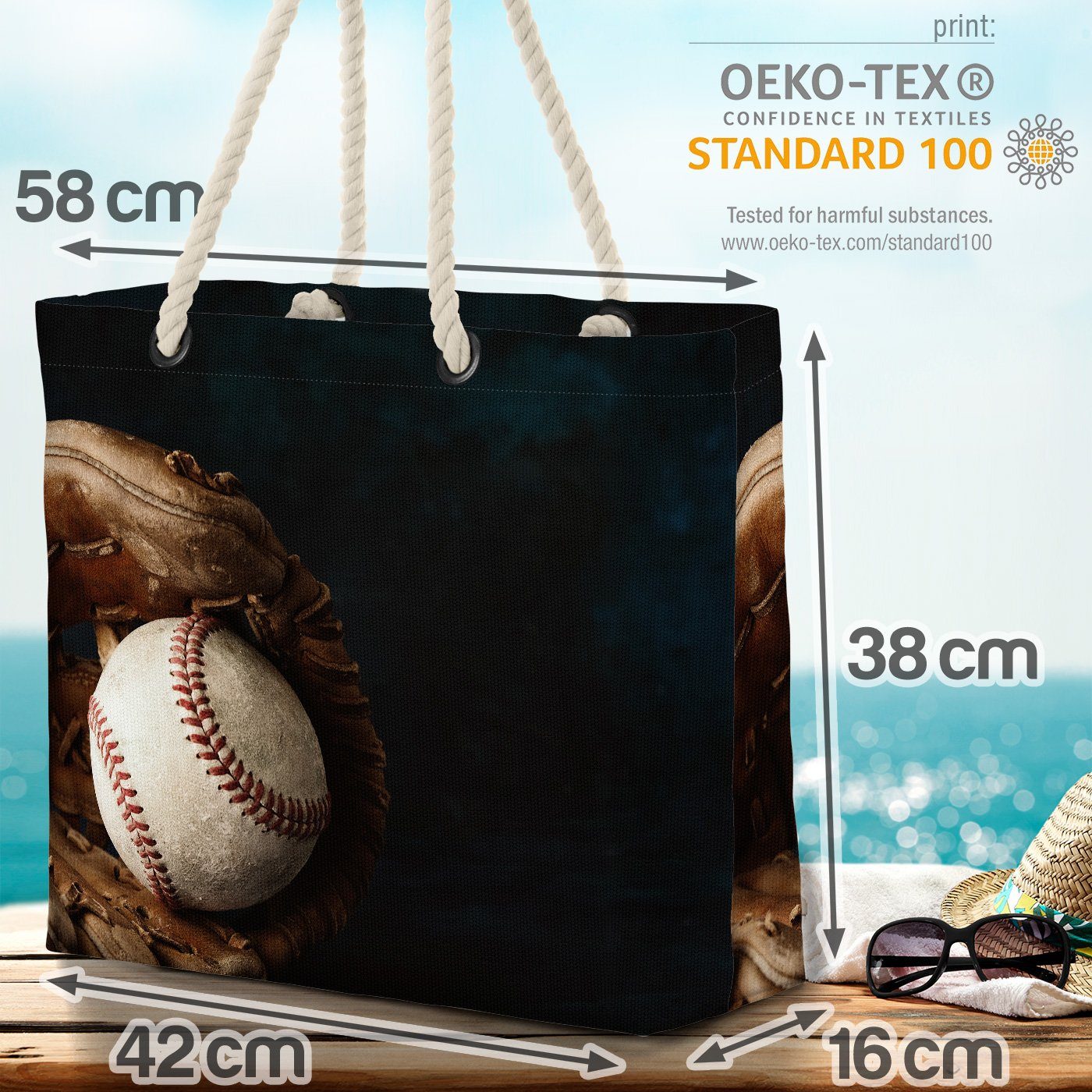 VOID Strandtasche (1-tlg), Baseball sport Ball moody ball baseball Spiel Handschuh handschuh alt