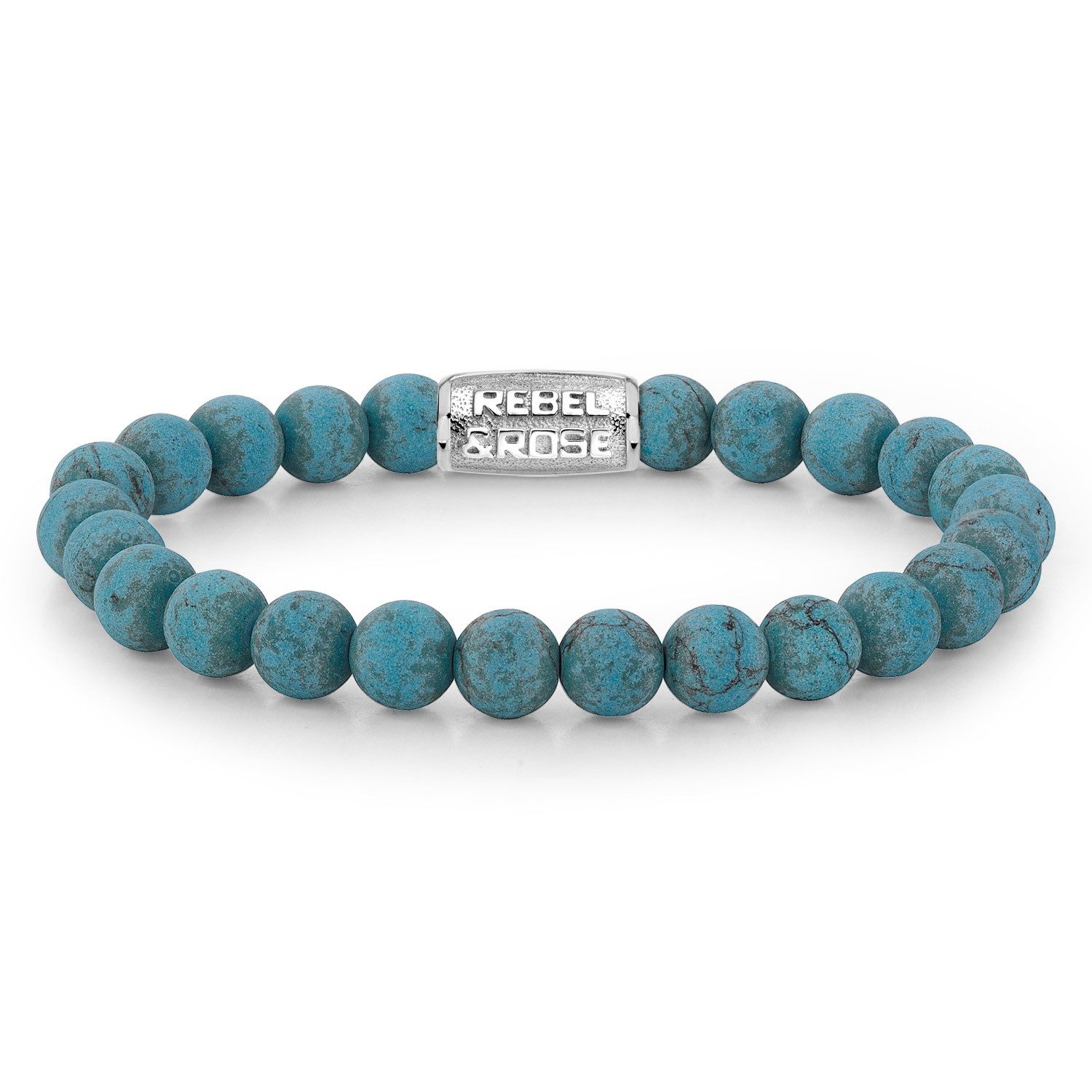 Edelstahlarmband Herren-Matt Turquoise Delight 8 mm