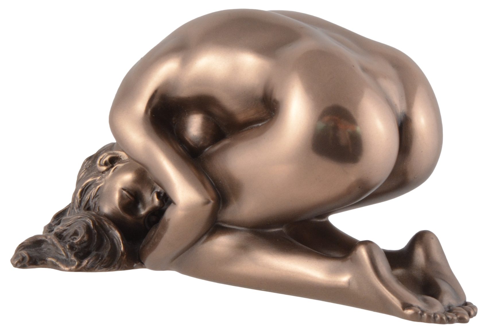 Veronese, Nackte Dekofigur kniend 15x8x8cm direct Vogler LxBxH: in ca. bronziert, Hand Gmbh Dienerin Pose Kowtow - Akt by von