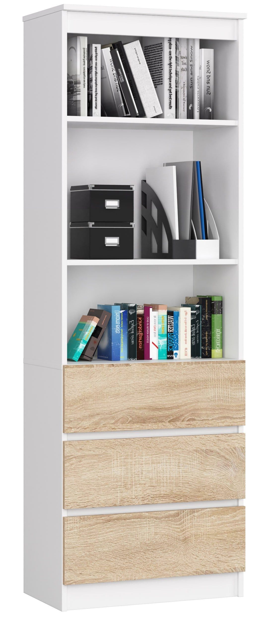 Raumhirsch Furniture Standregal - Modernes Design für jedes Zimmer - Bücherregal, Hochwertige Laminatplatte, Maße: 180 x 60 x 30 cm, Selbstmontage
