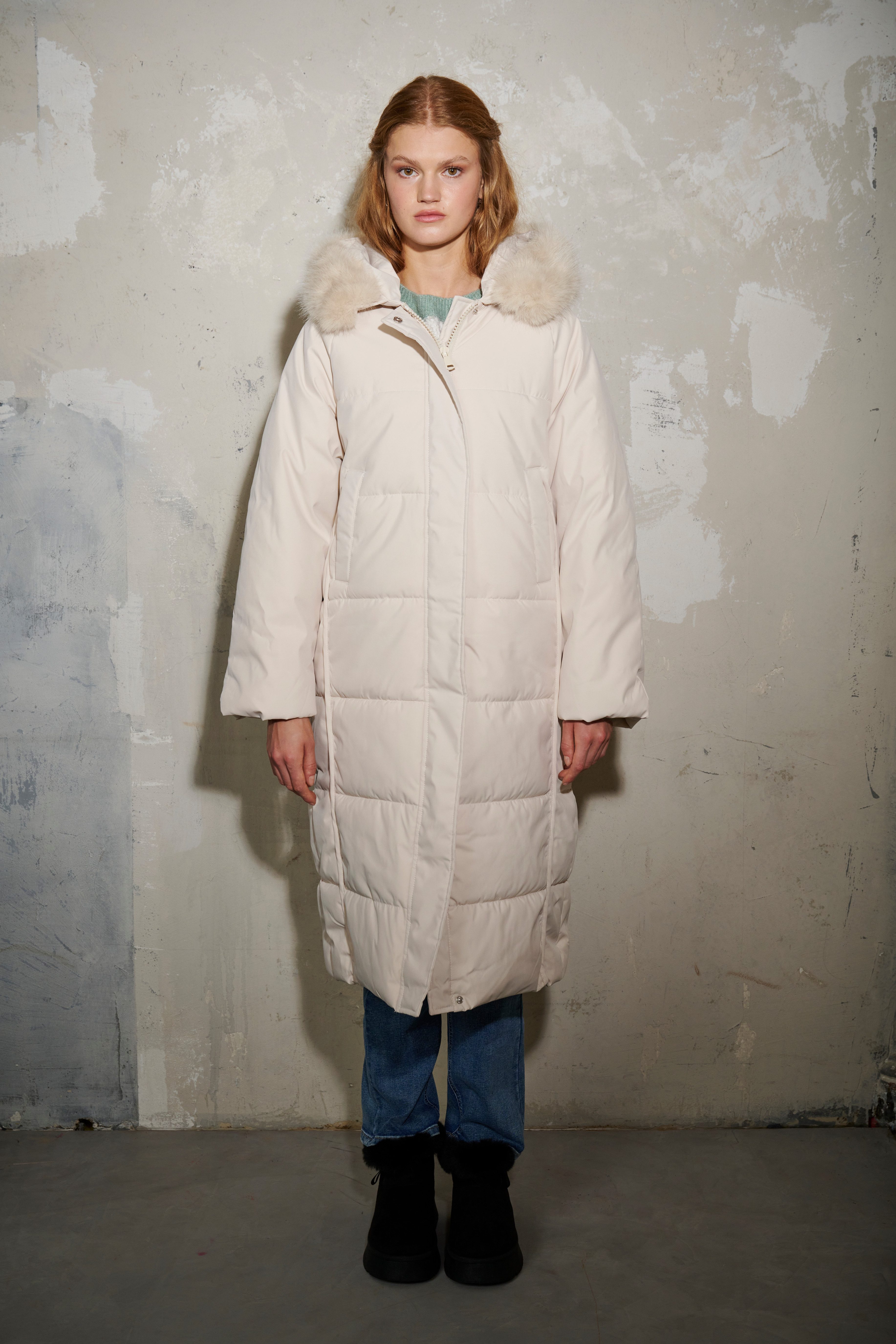 HaILY’S Steppmantel LS P JK Li44ly großer Fake-Fur Kragen