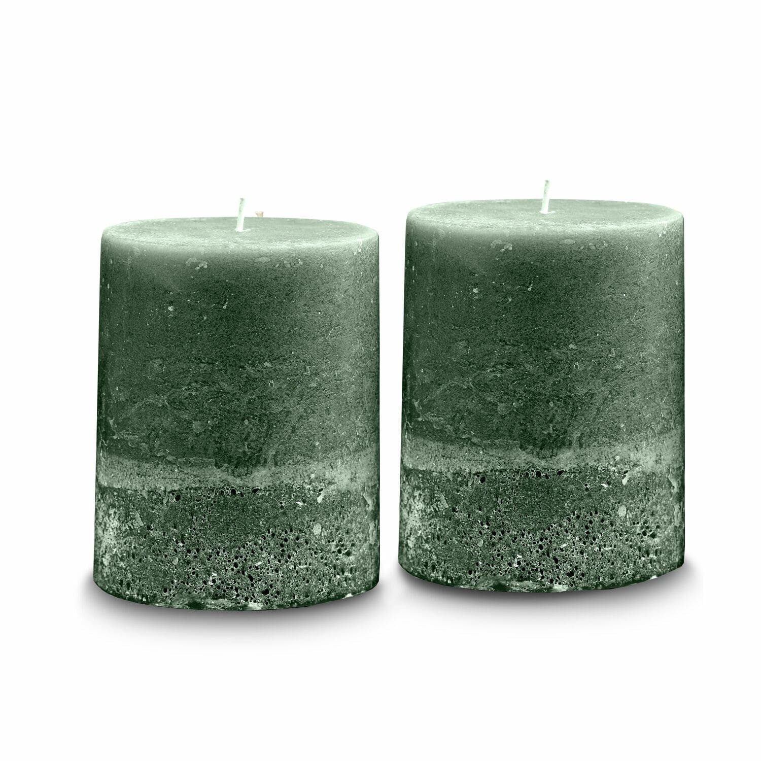 Mirabeau Stumpenkerze Kerze 2er Set Oviedo grün (2er Set, 2er Set), none