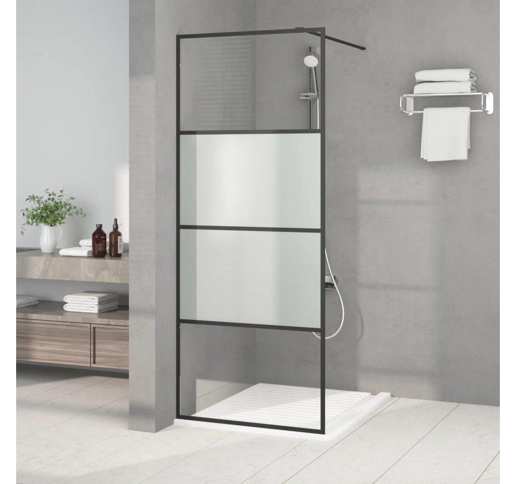 Thumbnail - vidaXL Duschwand, Duschabtrennung für Walk-In Dusche Schwarz 80x195 cm ESG Halbmattiert