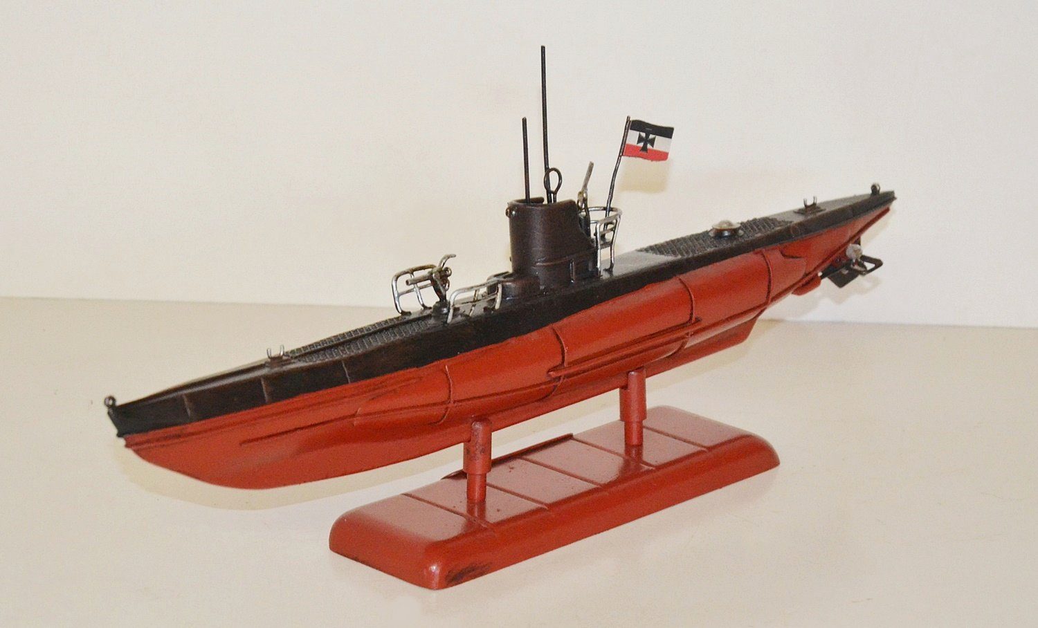JS GartenDeko Modellboot Blechmodell Modell U-Boot Deutsche Kriegsmarine Deko Figur L 40 cm