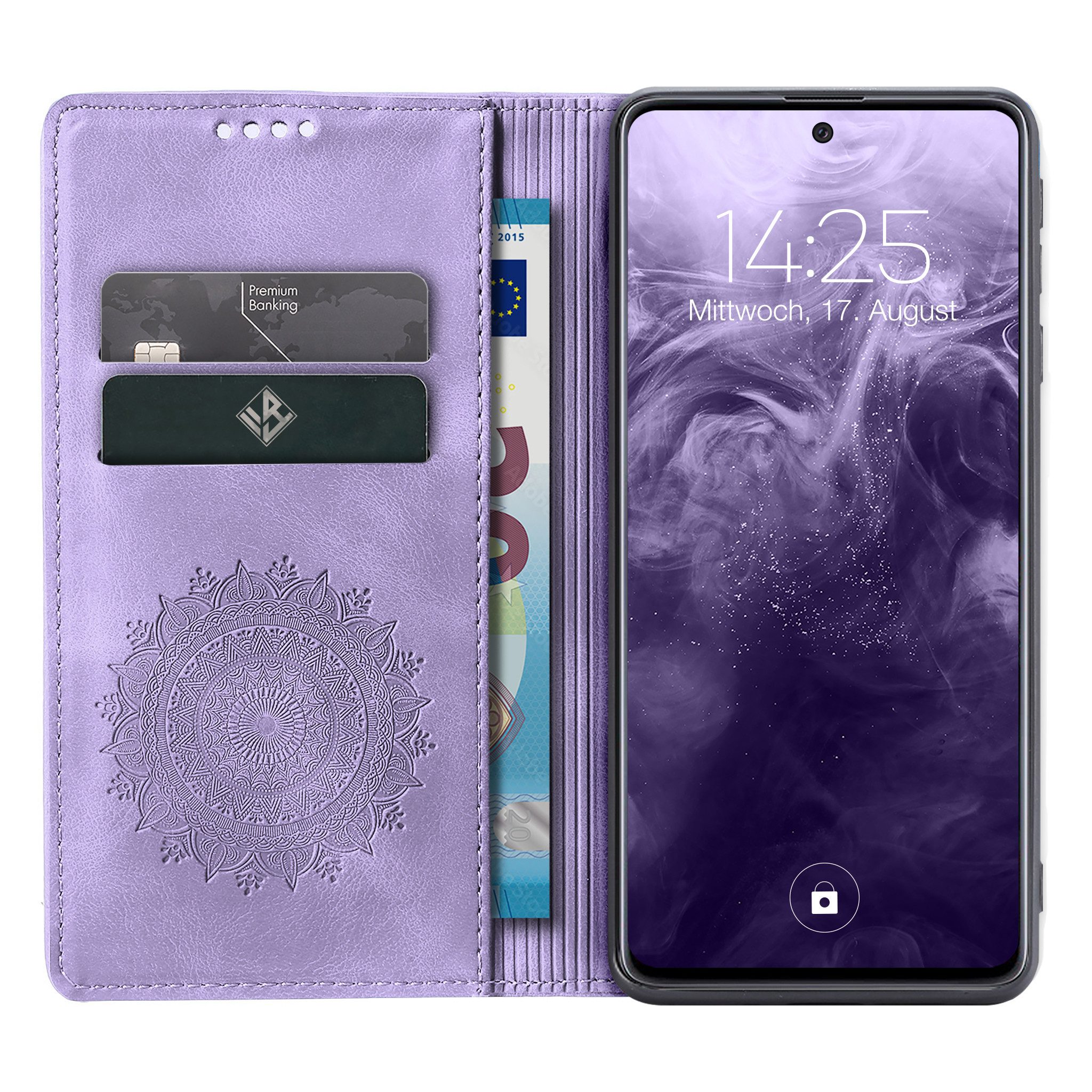 Tec-Expert Handyhülle Mandala Hülle Cover für Samsung Galaxy A55 5G 6.6 Zoll, 6.6", Klapphülle Case Tasche mit Kartenfächern und RFID Schutz