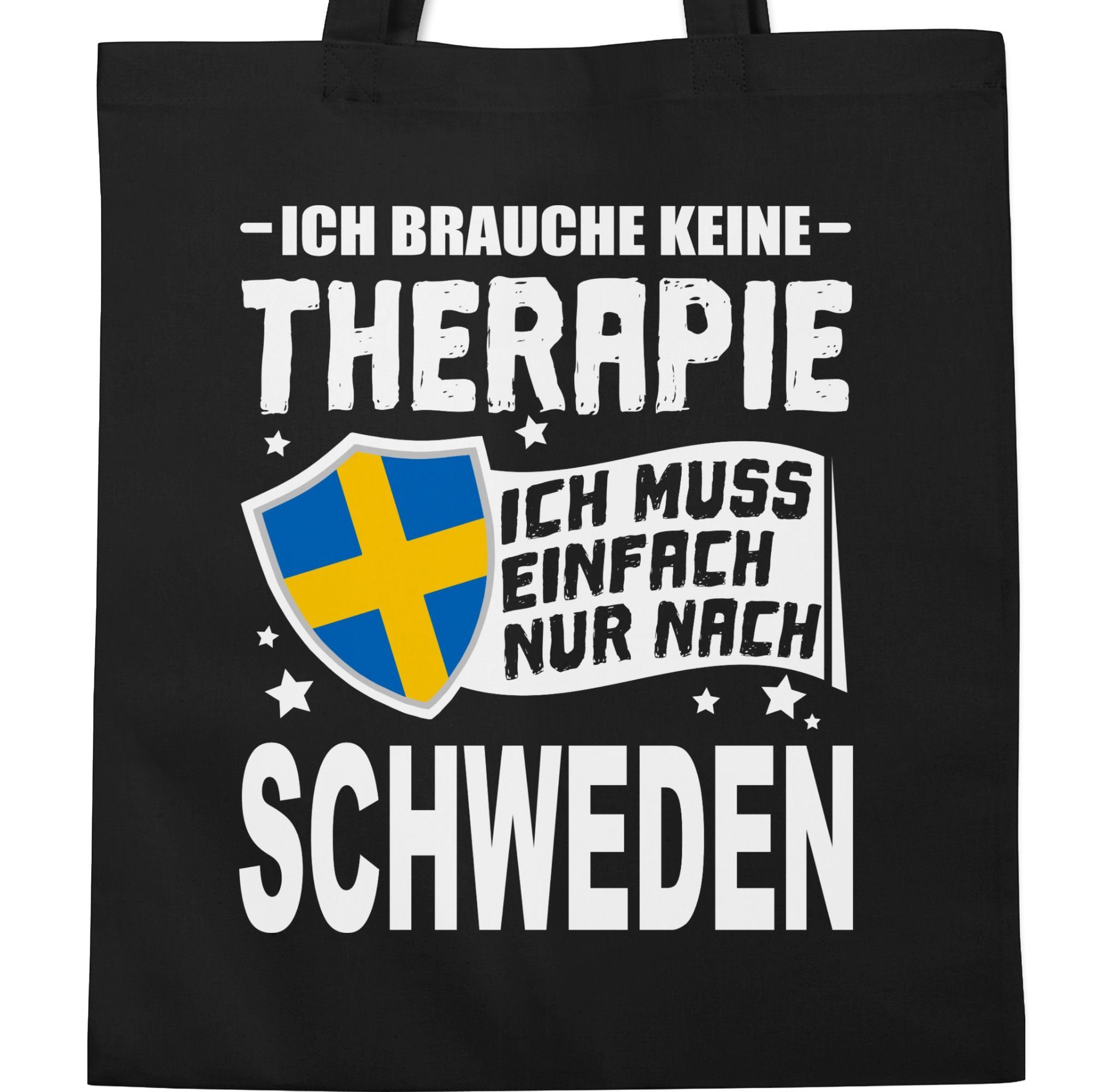 einfach Länder Ich brauche Shirtracer Therapie Schweden Umhängetasche Wappen Ich nur weiß, nach keine 2 muss Schwarz -