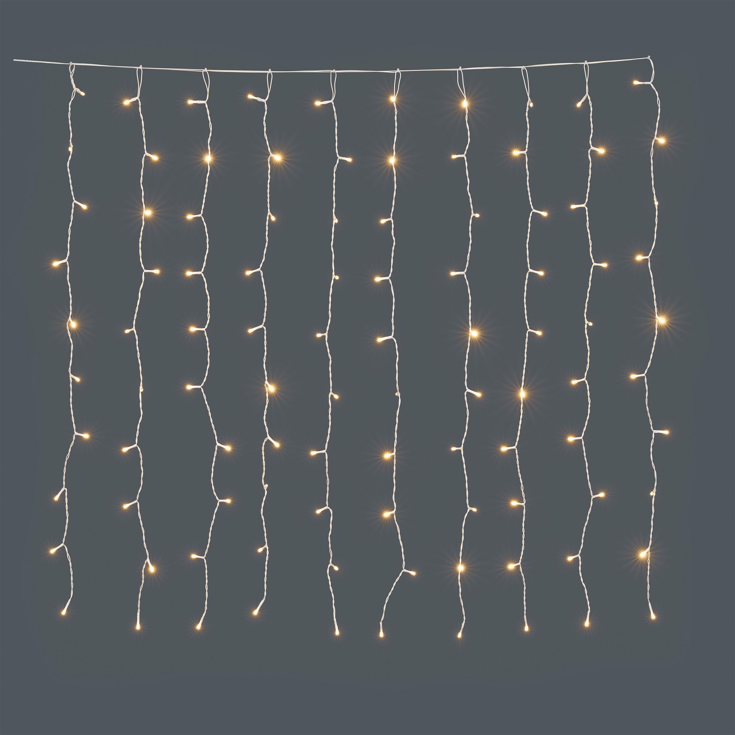 OTTO home LED-Lichtervorhang mit 100/200/400 o. 600 LEDs, warmweiß, Timer, Indoor, Outdoor, Garten, weiße Kabelfarbe, IP44, Timer, 5 m Zuleitung, innen, außen,  – Bild 4 von 5