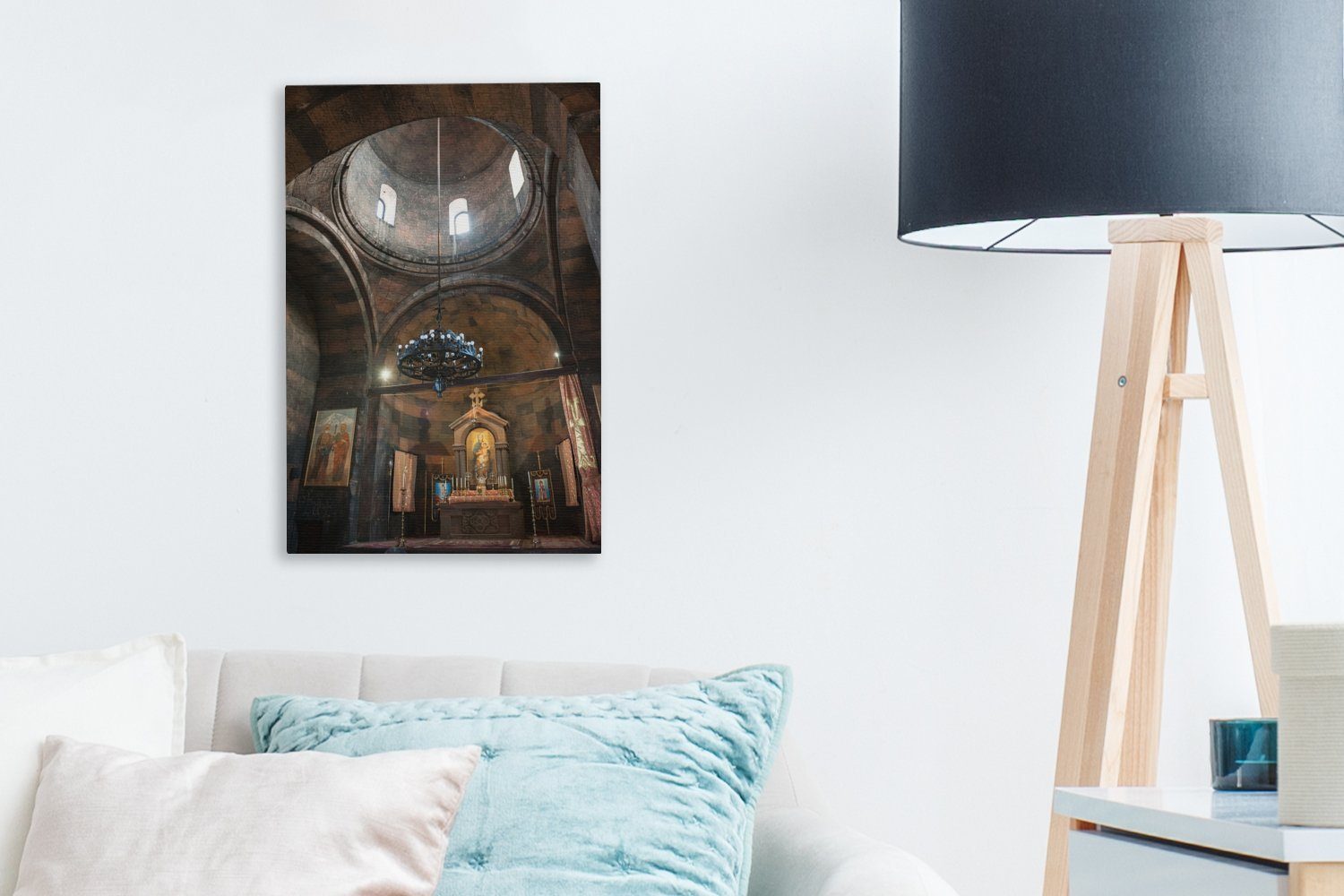 OneMillionCanvasses® Leinwandbild Kloster Gemälde, cm inkl. (1 in Zackenaufhänger, St), bespannt fertig Leinwandbild Armenien, 20x30